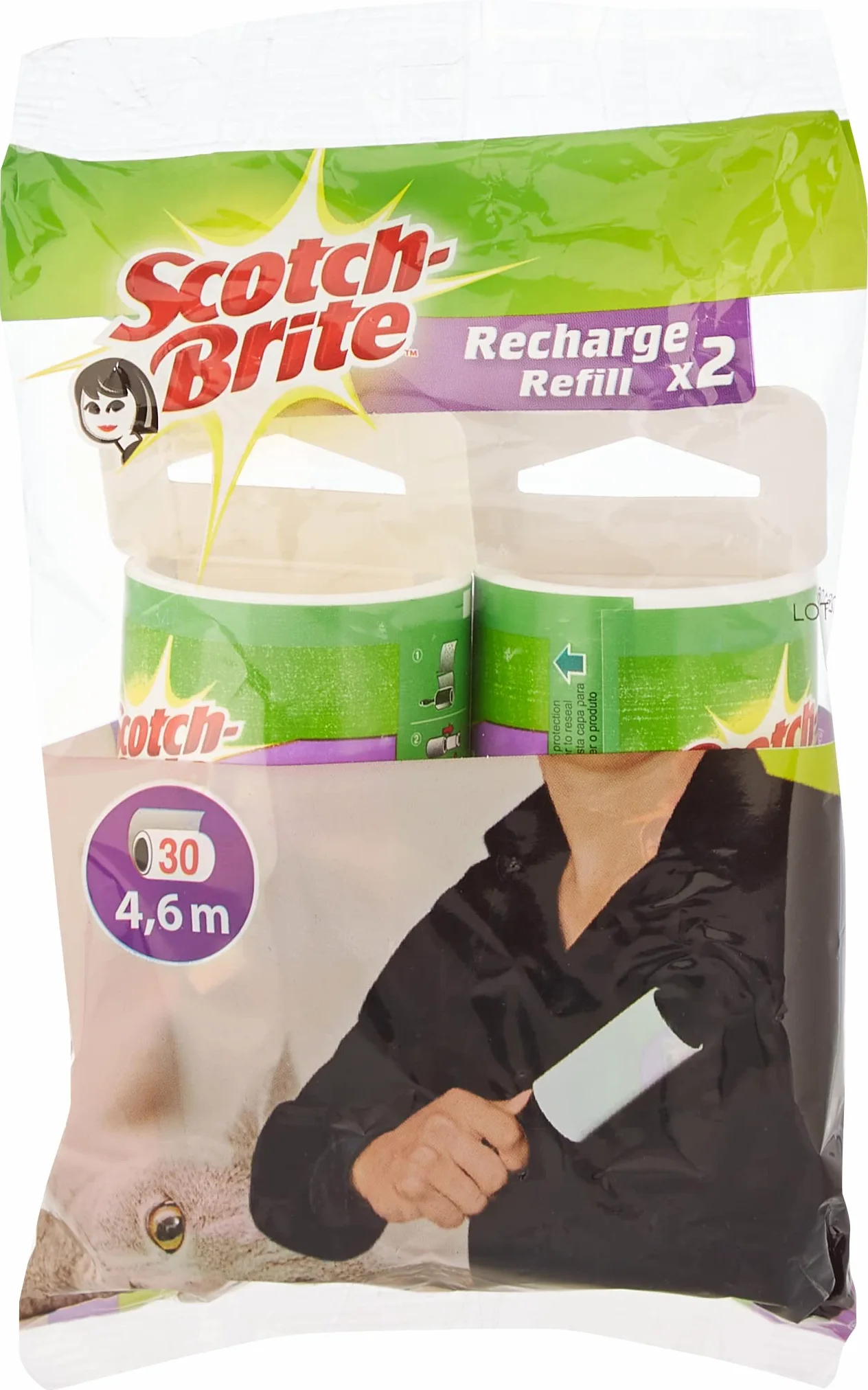 Scotch-Brite Codziennie czysty wkład do kłaczków 30 arkuszy, 2 rolki - 60 arkuszy w opakowaniu