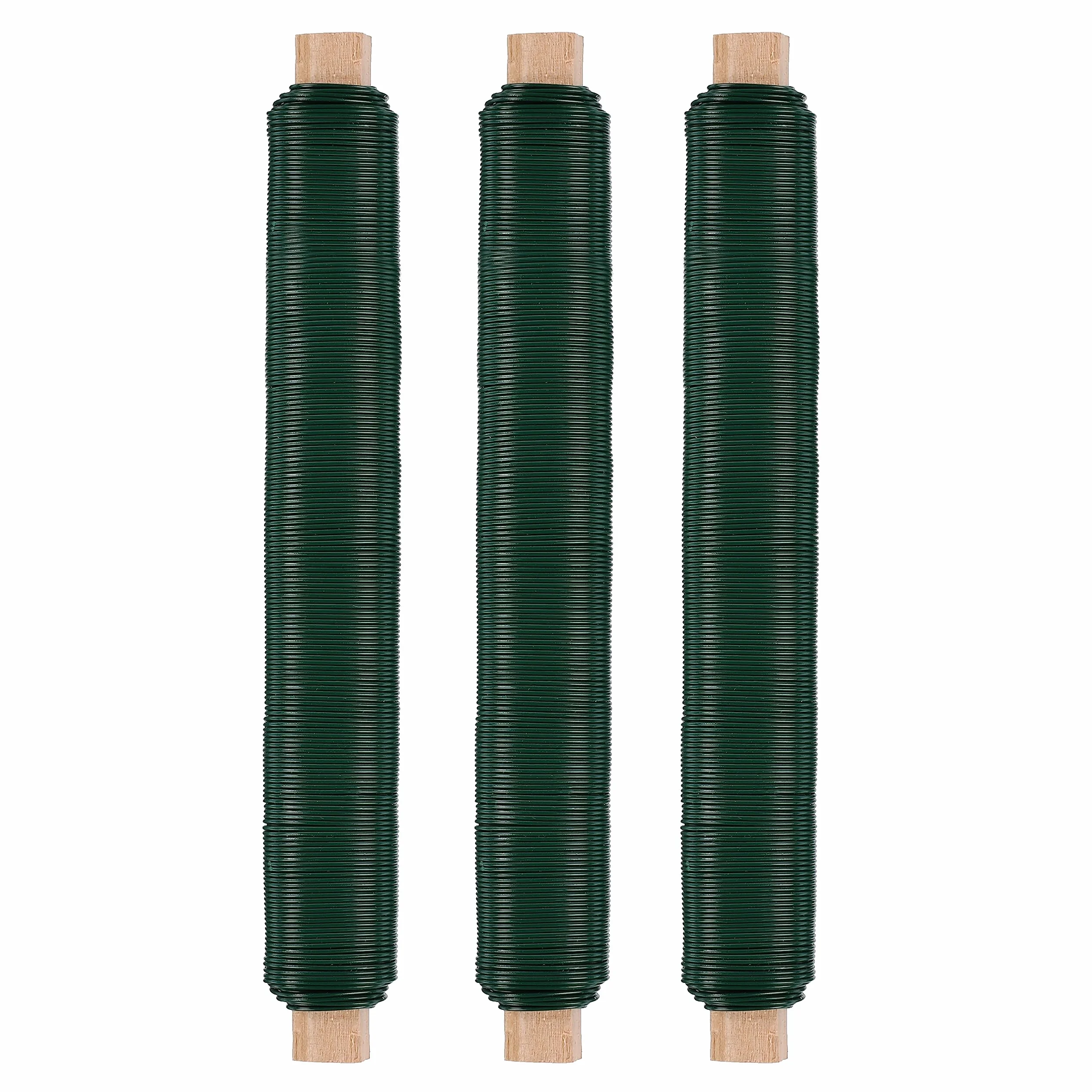 Nordstern Drut kwiatowy drut do majsterkowania zielony 3-pak - drut nawijany Ø 0,65 mm x 38 m