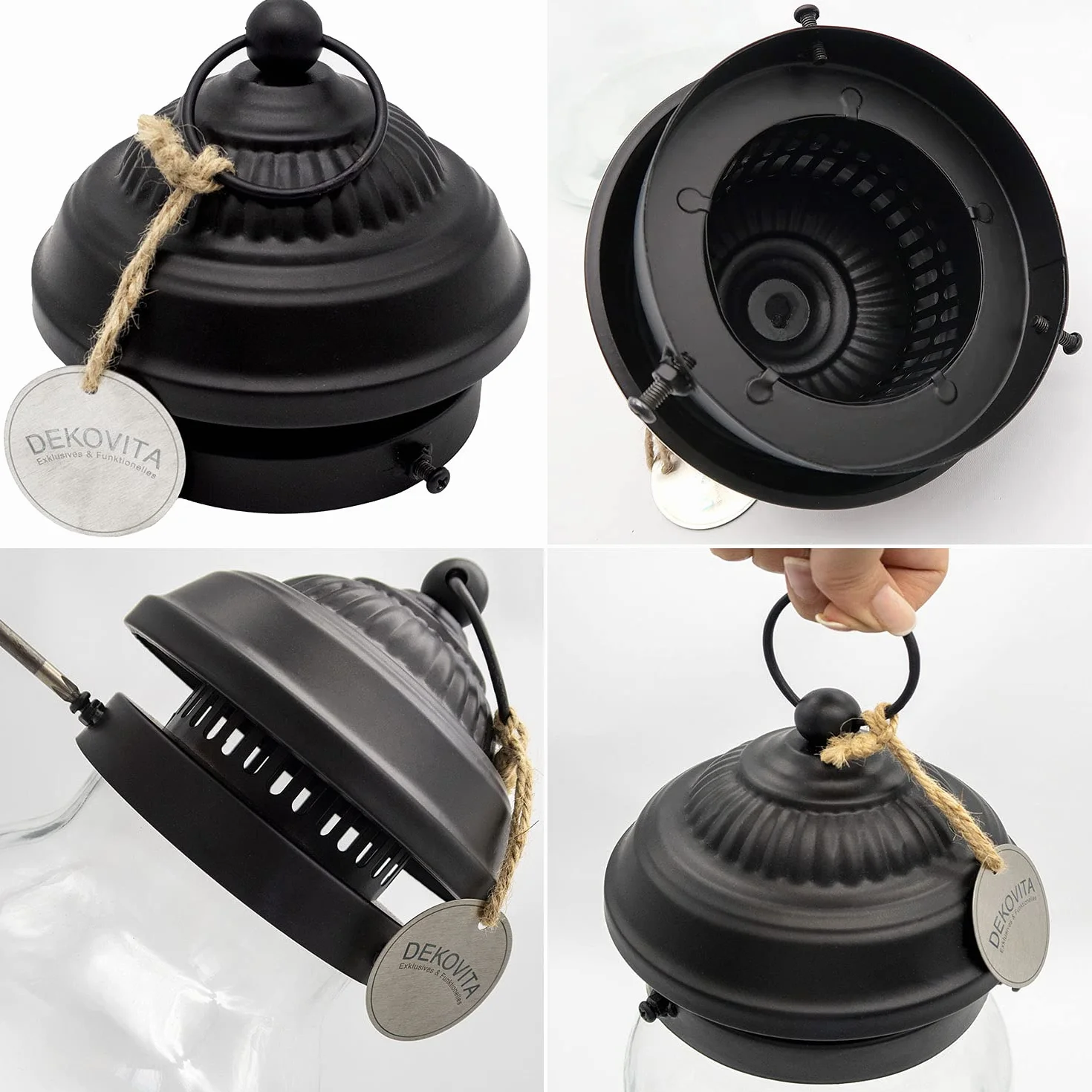 Dekovita Szklanka do terrarium z pokrywką – 5 l szkło dekoracyjne latarnia wazon – 16 x 41 cm słoik do roślin DIY ogród butelkowy