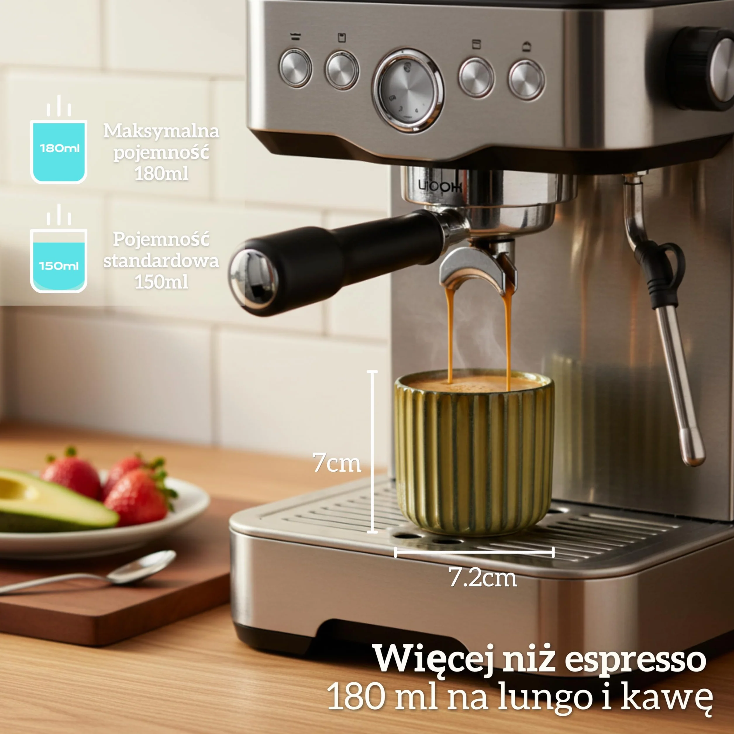 Zestaw 4 filiżanek do espresso 180 ml ceramika zielona