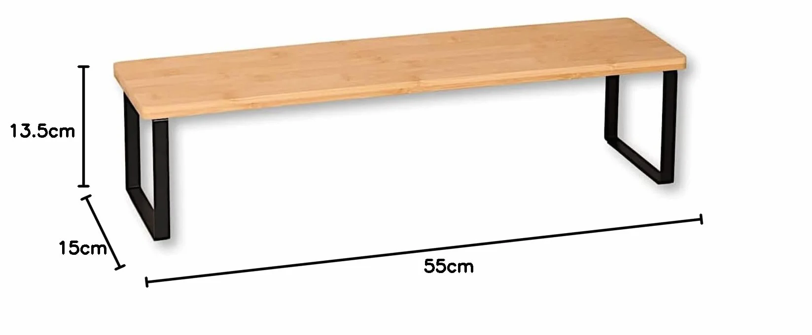 Kesper | regał kuchenny, materiał: bambus, metal, wymiary: 55 x 13,5 x 15 cm, kolor: brązowy, czarny | 58807