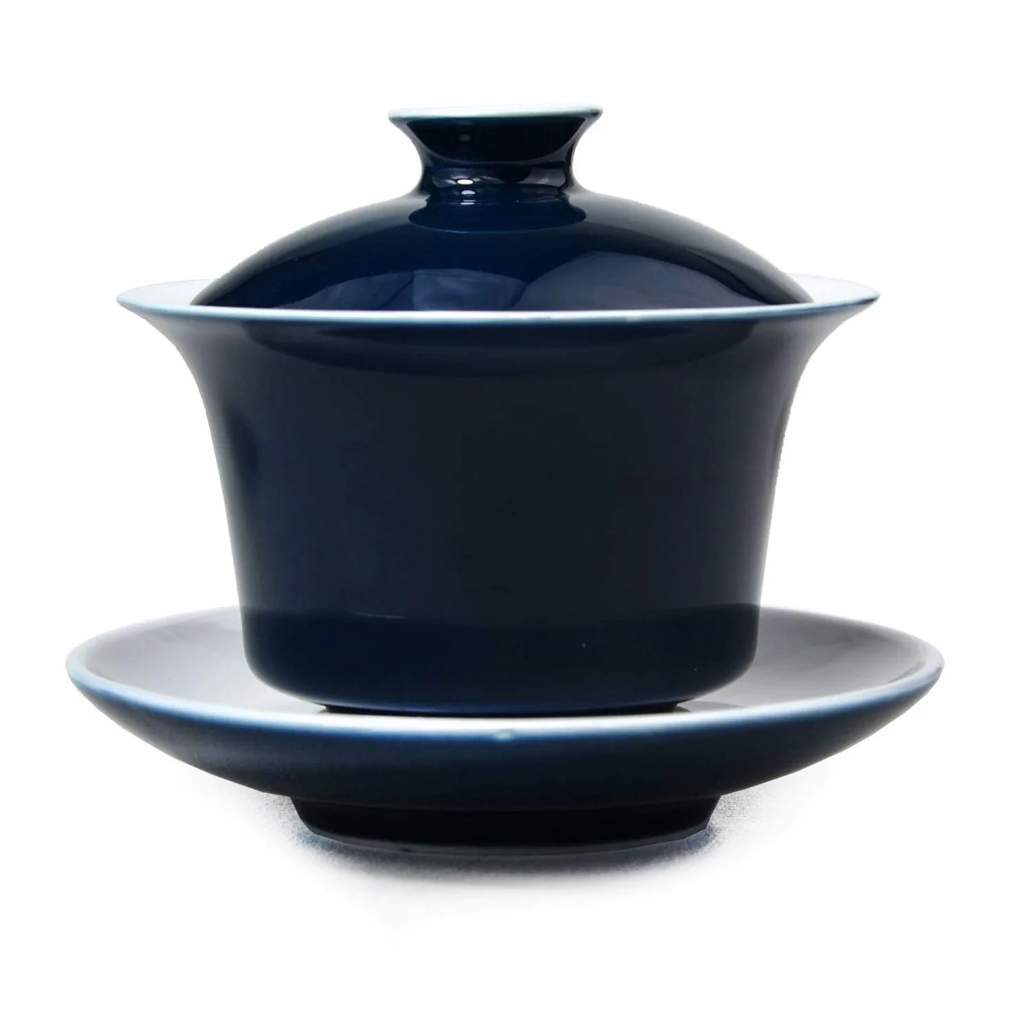 Liang baobao Porcelana Gaiwan 150 ml filiżanka do herbaty biała glazurowana filiżanka do herbaty Tureen chiński Sancai pokrywa miska pokrywka spodek zestaw (niebieski)