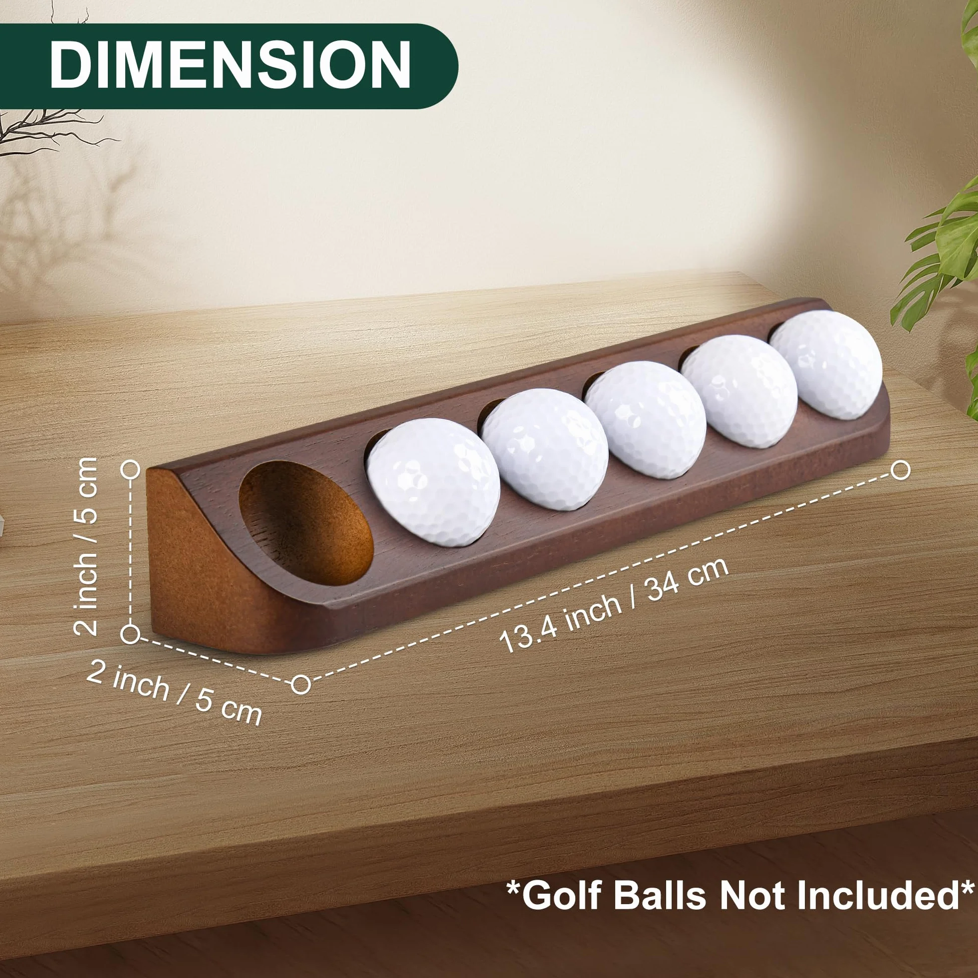 Tapeera 2-pak gablota na piłeczki golfowe - uchwyt ścienny - ekspozycja 12 standardowych piłek golfowych - brązowa drewniana obudowa - dekoracja stołu do biura golfowego - pamiątki sportowe prezent