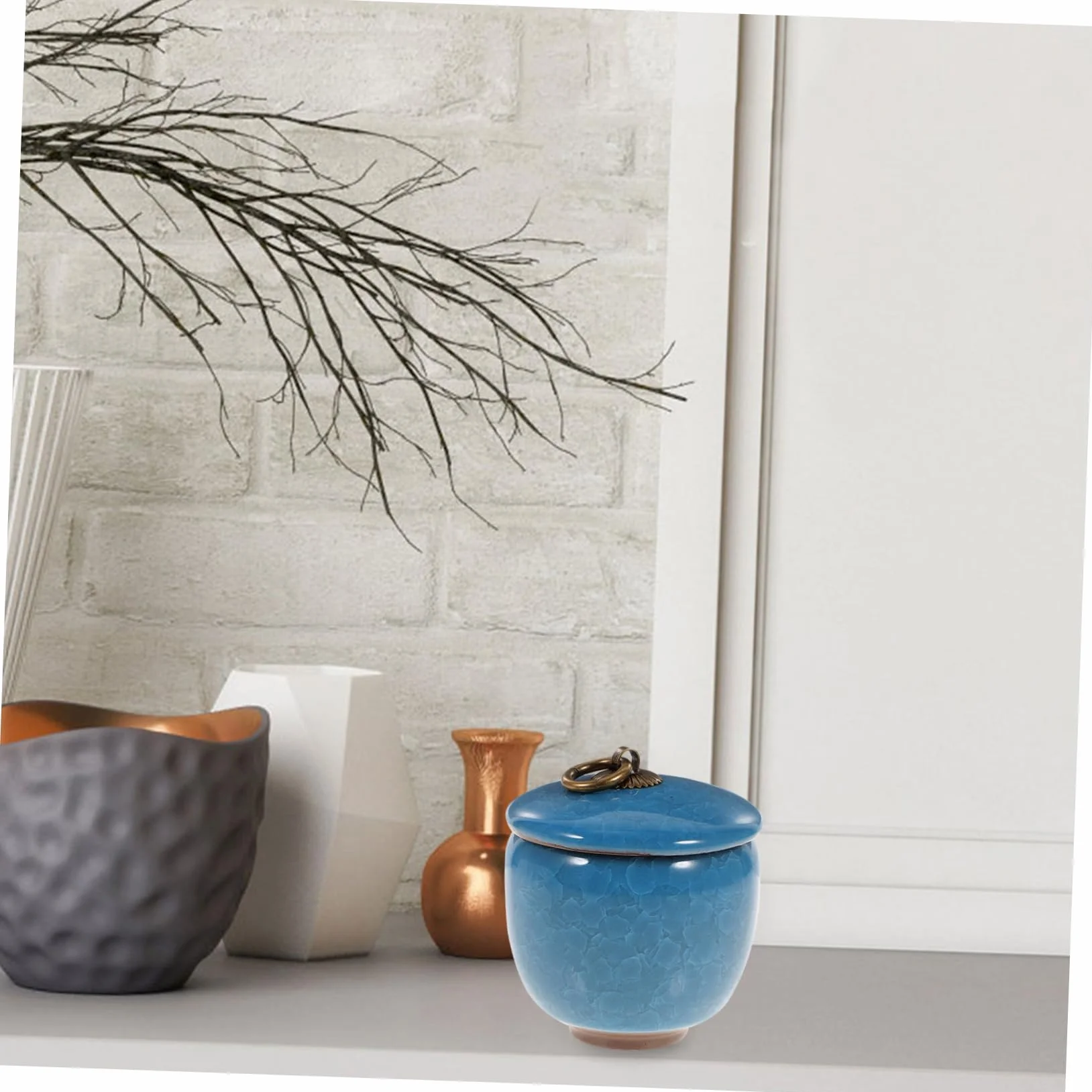 FRCOLOR Ceramiczna popielniczka dla zwierząt domowych, porcelanowy kufel na popiół, zamknięty pojemnik
