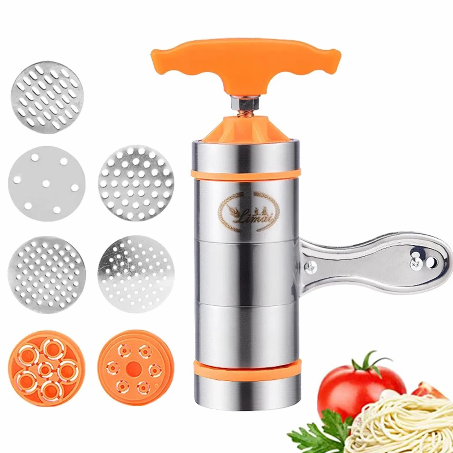 Makaron prasowy ze stali nierdzewnej, mini ręczny makaron, mini ręczna maszyna do makaronu, domowej roboty makaron, do świeżych, lasagne, wałków do ciasta, krajalnicy z 7 foremkami