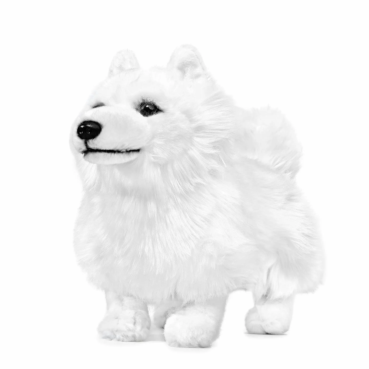 lilizzhoumax Zabawka Samoyed 32 cm / 12 cali, symulacja realistycznej lalki, pluszowe zwierzę, urocze zabawki dla dzieci