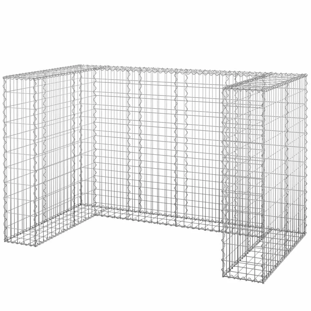 vidaXL Gabionowa osłona do koszy na śmieci, stal, 180x100x110 cm, osłona kosza na śmieci, osłona do kosza na śmieci, gabion, osłony koszy na śmieci