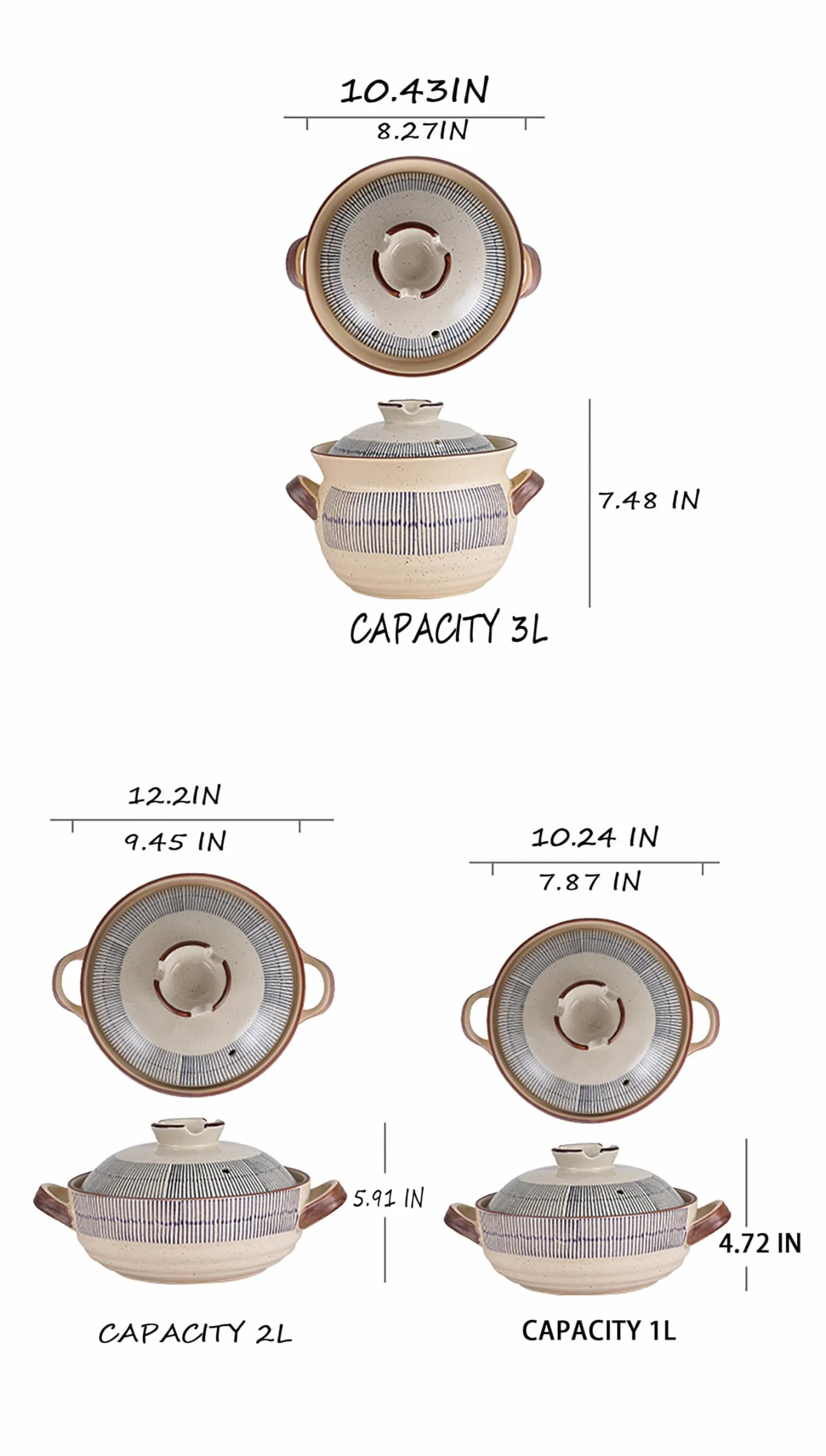Odporne na ciepło ceramiczne naczynia kuchenne do gorącego garnka(2L)