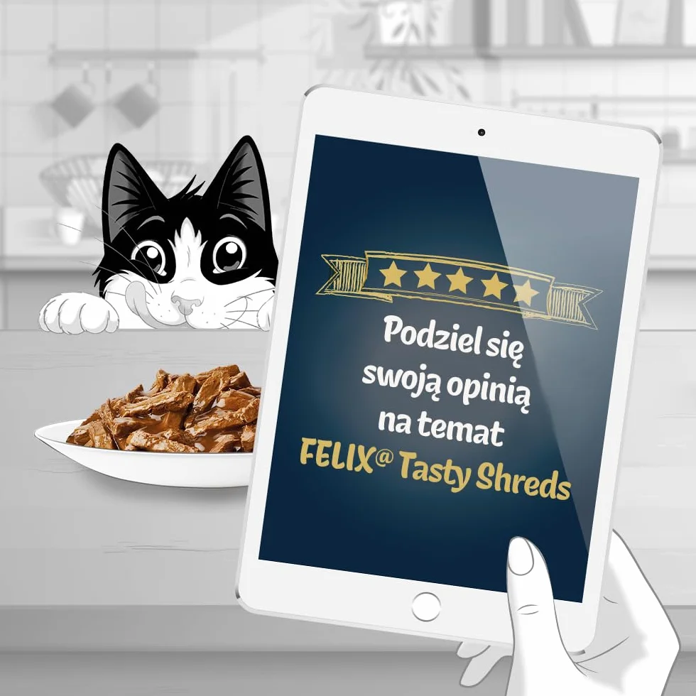 FELIX TASTY SHREDS Wiejskie Smaki | Karma mokra dla dorosłych kotów | Kaczka, Indyk | 4x80g