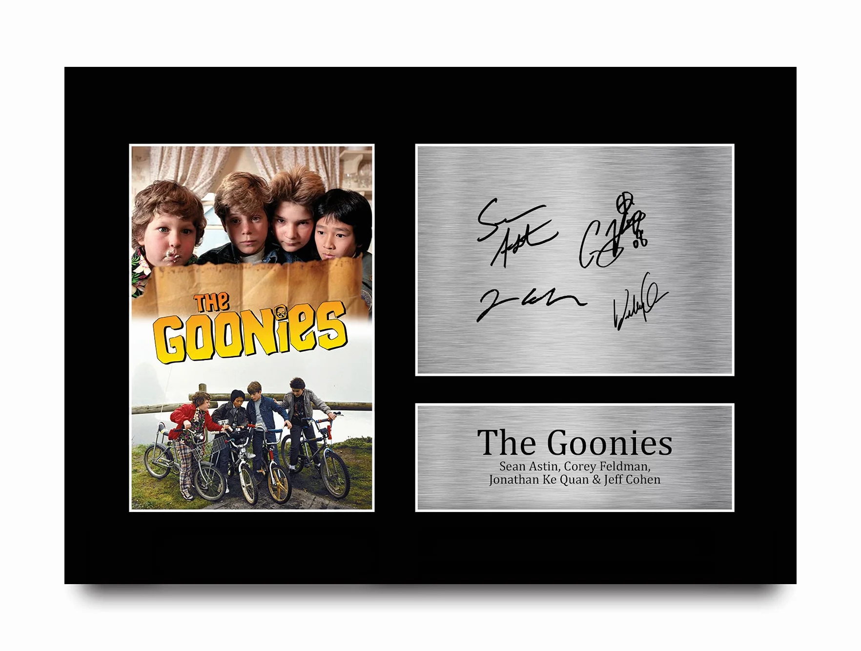HWC Trading A4 The Goonies Sean Astin & Cast Prezenty Drukowane Podpisane Zdjęcie Z Autografem Dla Fanów Pamiątek Filmowych