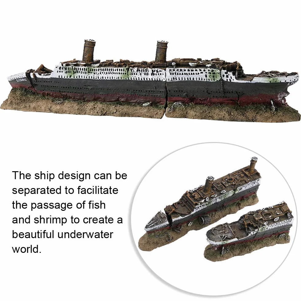 Titanic Model Wraku Statku Dekoracja Akwarium Ornament Ozdoby