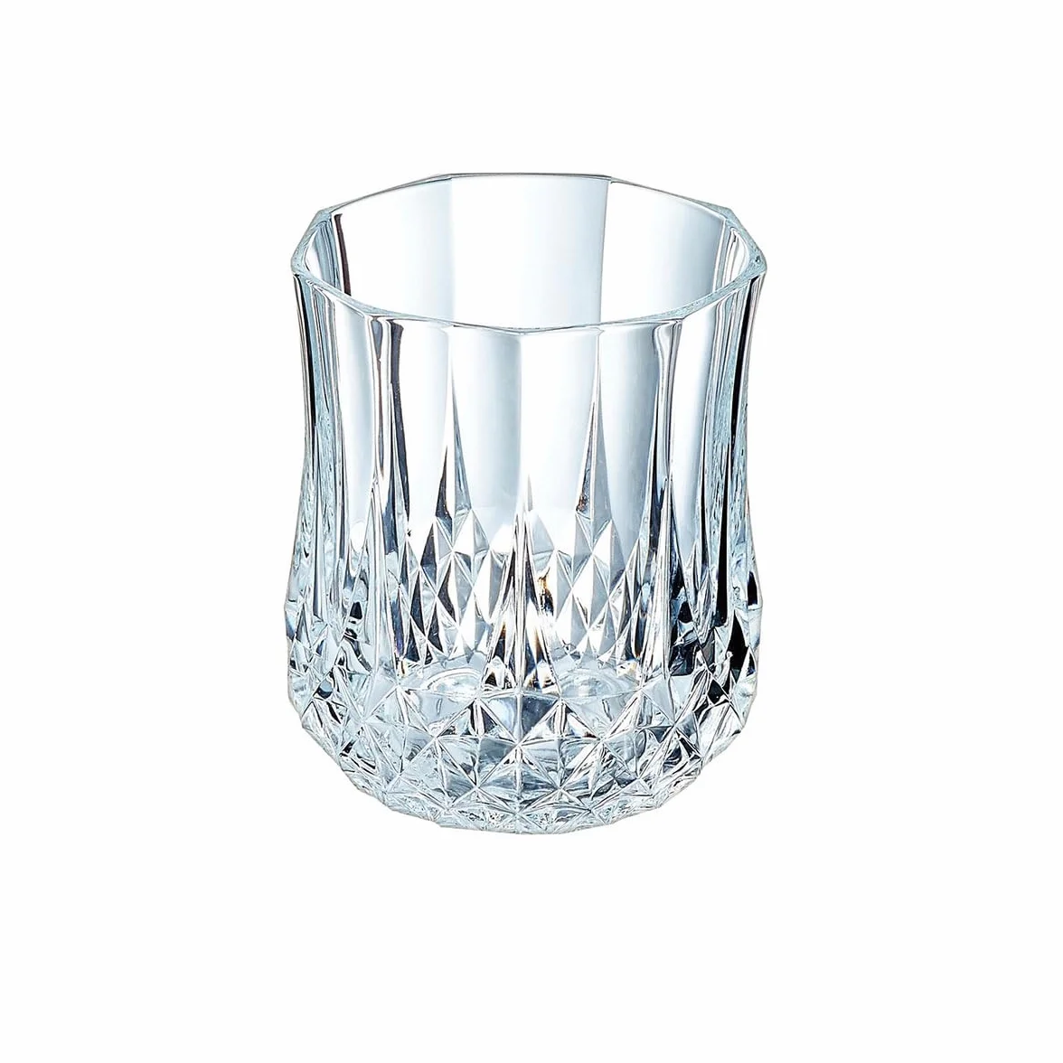 Cristal d'Arques Paris - Kolekcja Longchamp - 6 szklanek 23cl w Kwarx - Błyszczący, przezroczystość i wysoka wytrzymałość - Ikoniczne listwy - Wyprodukowano we Francji