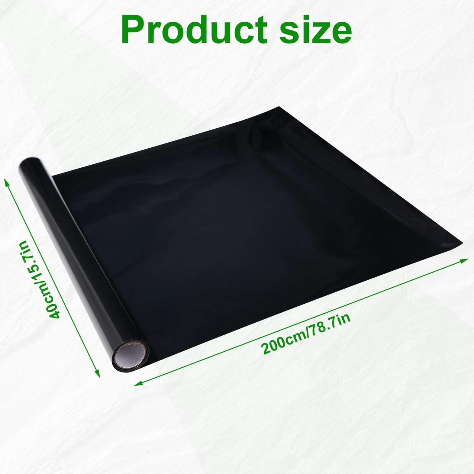 Czarne statyczne tło akwariowe 40x200 cm przyklejane naklejki do akwarium