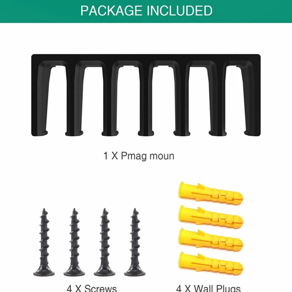 MiOYOOW PMAG Rack Wall Mount, AR Mag Holder, 6-Slot Mag Storage Rack uchwyt ścienny magnetyczny uchwyt na czasopisma na polowanie AR-15