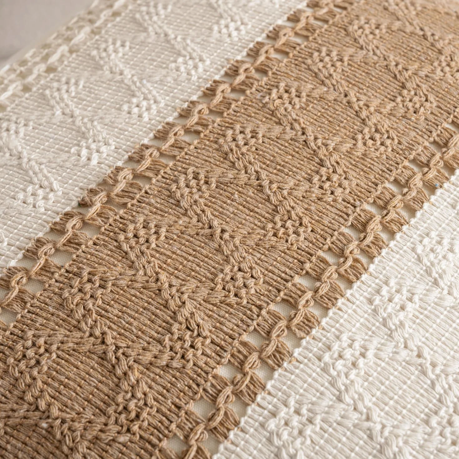 Bawełniana poszewka na poduszkę, 40 x 40 cm, boho, dekoracyjna poszewka na poduszkę, na sofę, do sypialni, w paski, teksturowana, nowoczesna, vintage, dekoracyjna poszewka na poduszkę na sofę, do