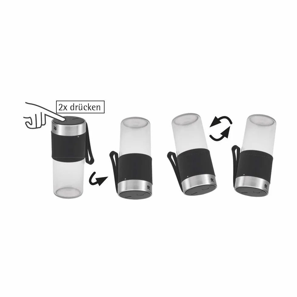 WMF Cromargan 300 ml przenośny mini mikser ładowany przez USB, urządzenie do smoothie