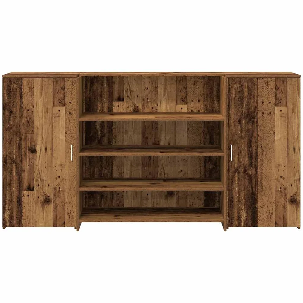 Lada recepcyjna o wyglądzie starego drewna, materiał drewnopochodny, 200 x 50 x 103,5 cm, z miejscem do przechowywania, biurko biurowe do biurka w stylu vintage, biurko gamingowe, stół do pracy w domu