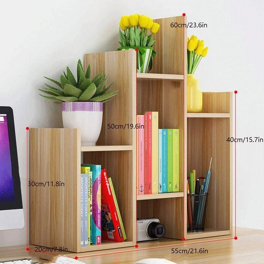 Regał na Książki Biblioteczki Organizer Na Biurko Książki, Duża Półka Z Naturalnego Drewna Do Przechowywania Stacjonarnego (zmontowana Gabinetu Biurowego) Uniwersalny Salonu(White)