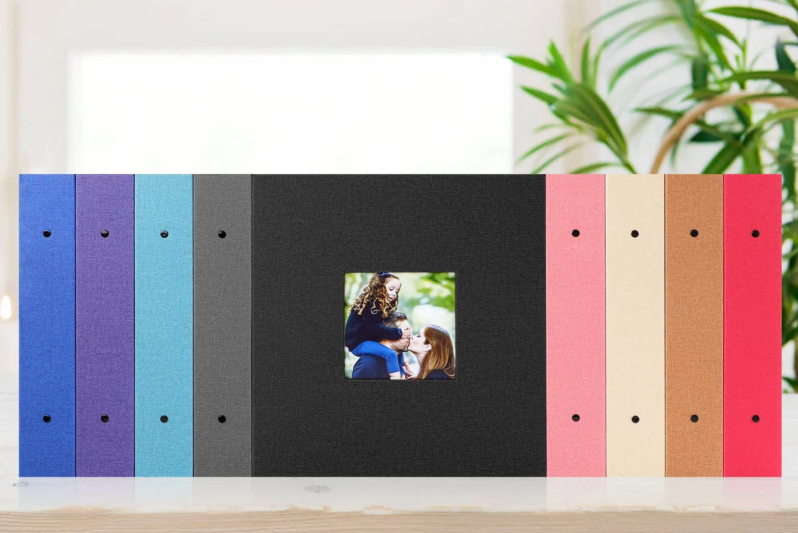 Lanpn Album fotograficzny na 1000 zdjęć w formacie 10x15, bardzo duży, XXL, lniany album do wkładania zdjęć w układzie pionowym, różowy