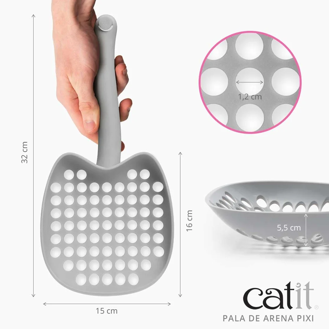 Catit Pixi Łopata do kuwety dla kotów szara