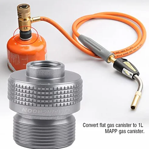 Adapter zbiornika gazowego, adapter do kuchenki gazowej, sprzęt zewnętrzny, butla gazowa, złącze do kuchenki kempingowej, gotowanie, piknik, grill, kanister gazowy, adapter konwertora