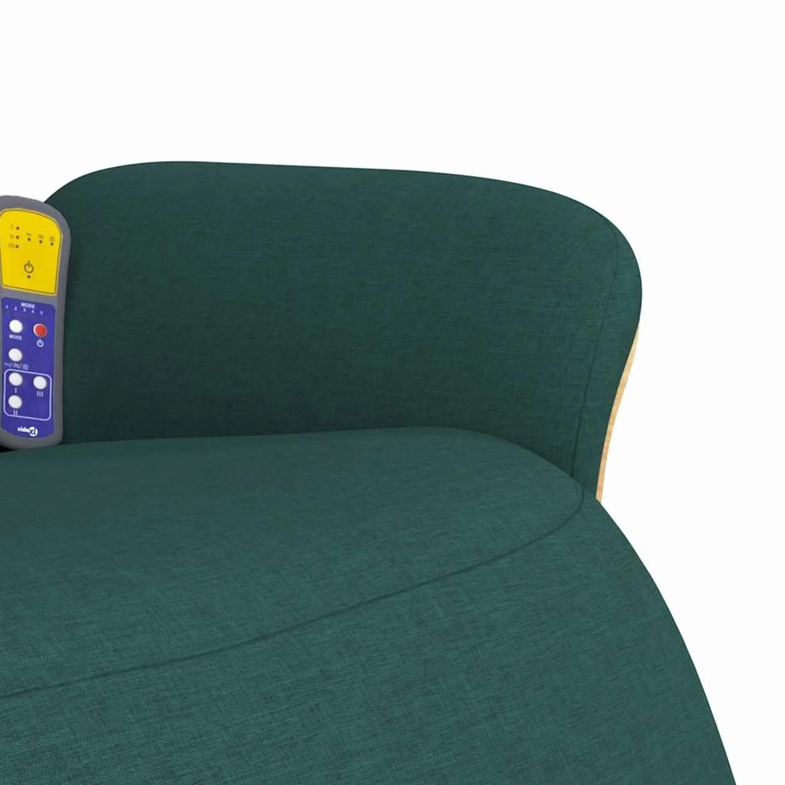 Fotel do masażu z funkcją leżenia i masażem wibracyjnym, 100% tkanina poliestrowa, ciemnozielony, 79,5 x 129,5 x 95,5 cm (pozycja leżąca), ergonomiczny