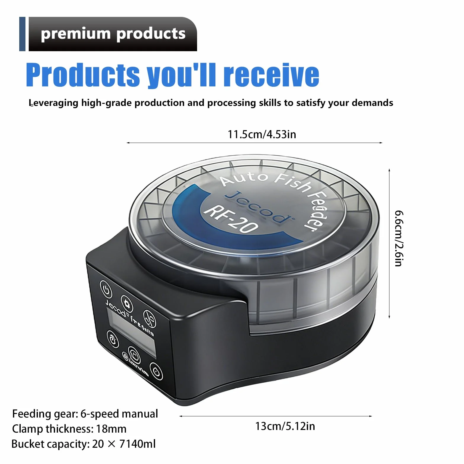 Automatyczny karmnik dla ryb z timerem 140 ml 6 trybów USB LCD