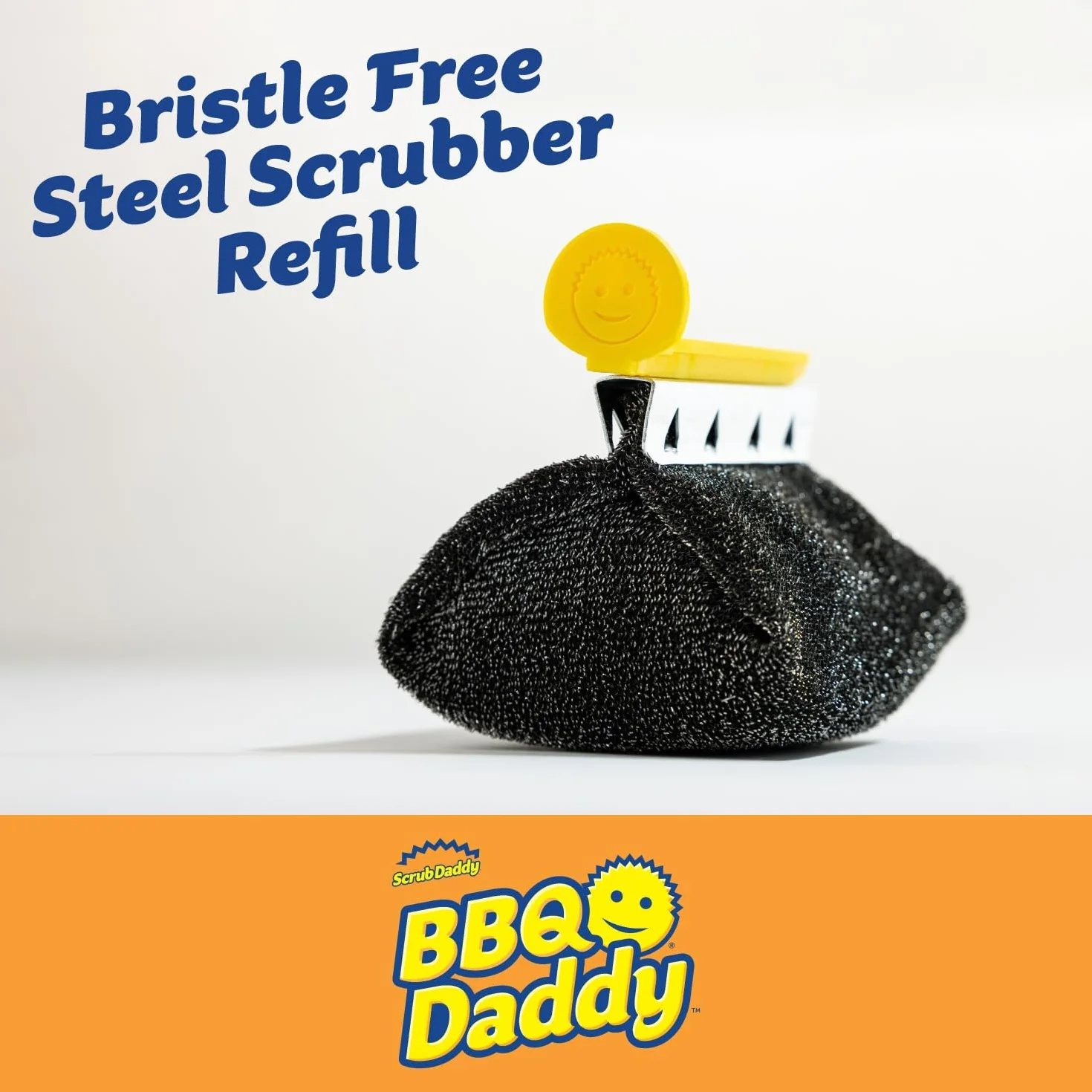 Scrub Daddy BBQ Daddy + wymienne głowice – szczotka do czyszczenia grilla ze skrobakiem i otwieraczem do butelek, środek do czyszczenia grilla, bez włosia, szczotki do czyszczenia grilla, zaawansowane