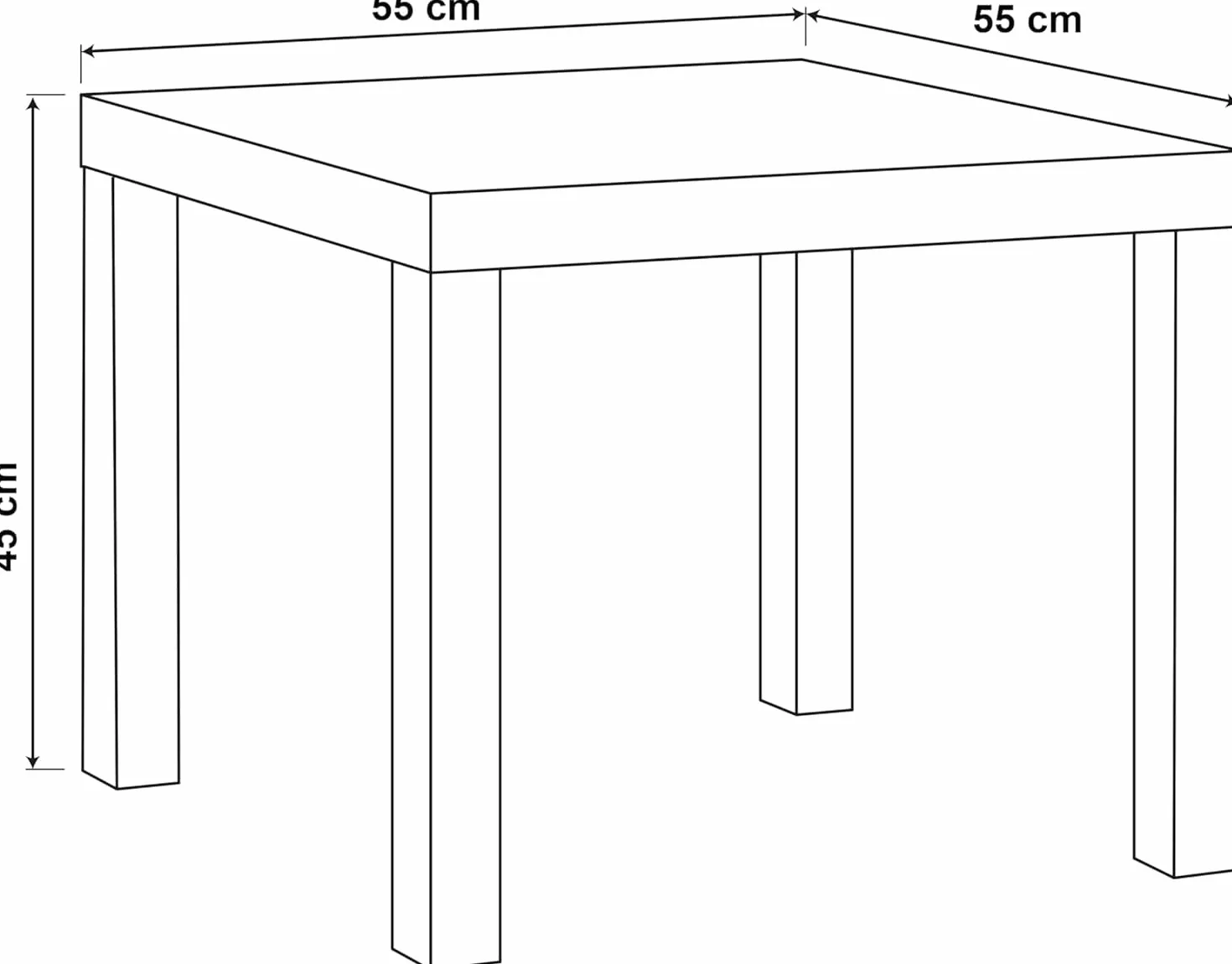Nowoczesny stolik kawowy biały i czarny ze wzorem – mały stolik do salonu 55 x 55 cm – kwadratowy stolik kawowy – mini stolik i stolik kawowy – czarny