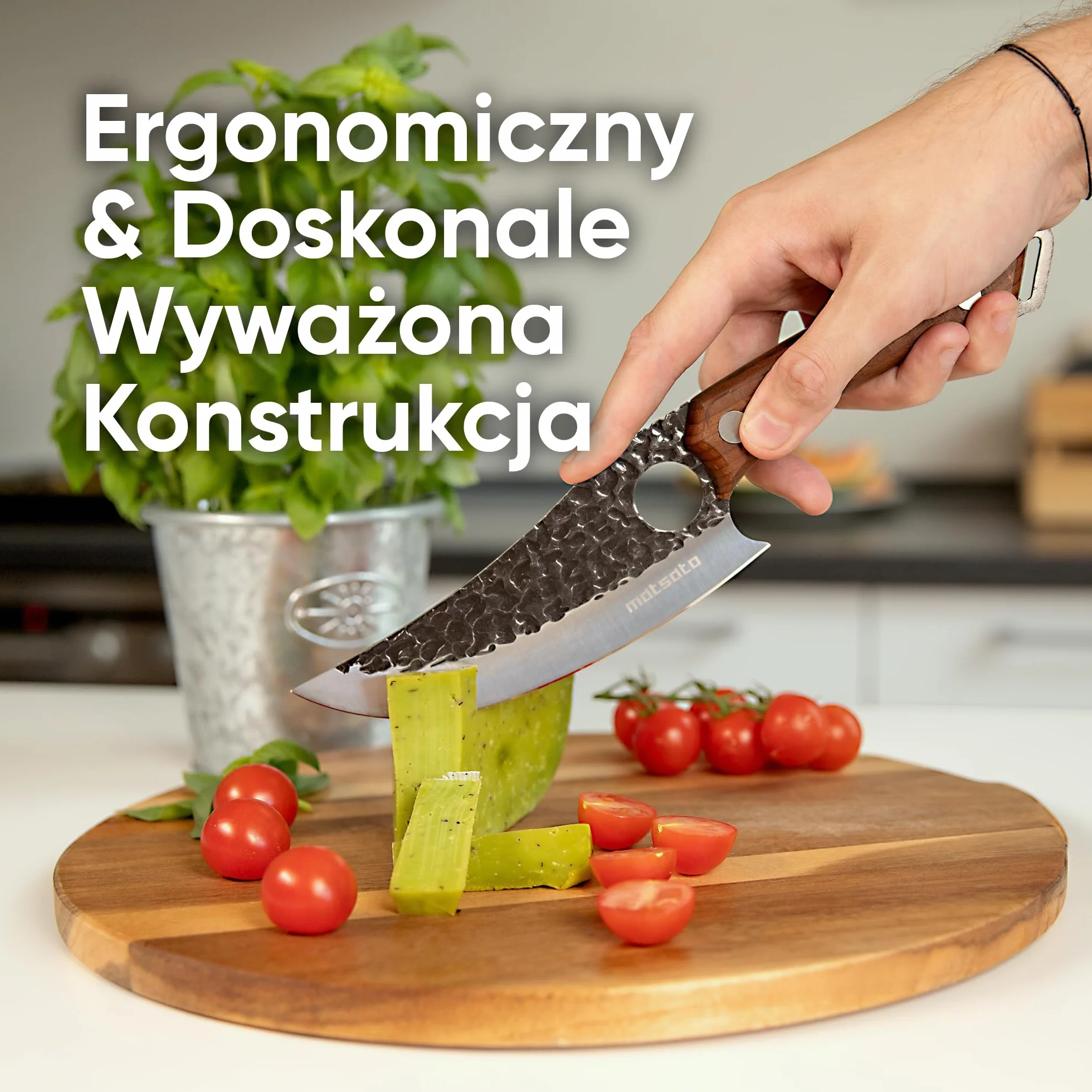 Matsato Nóż | Japońskie noże kuchenne ze stali. Profesjonalny wysokiej klasy nóż szefa kuchni 14,7 cm. Antypoślizgowy, ergonomiczny uchwyt, pudełko upominkowe. Idealne prezenty dla mężczyzn, prezent