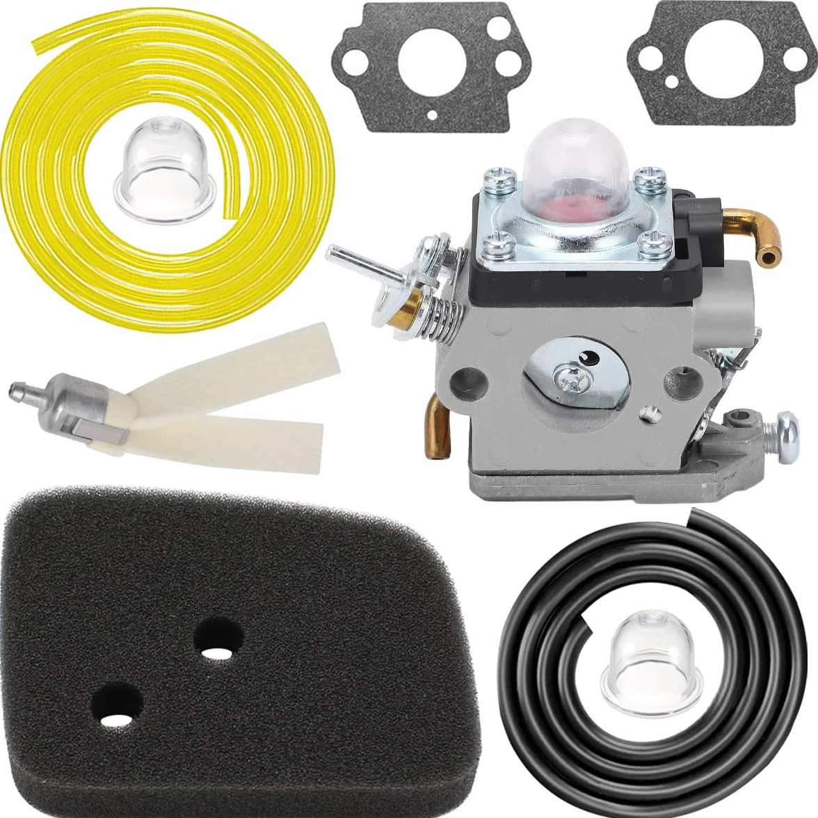 ZAMDOE Gaźnik do Husqvarna 122HD45 122HD60 522HD60S 522HDR60S nożyce do żywopłotu do Jonsered HT2223T HT2218# 523012401 596658301 z filtrem powietrza wąż paliwa tyltyltyl