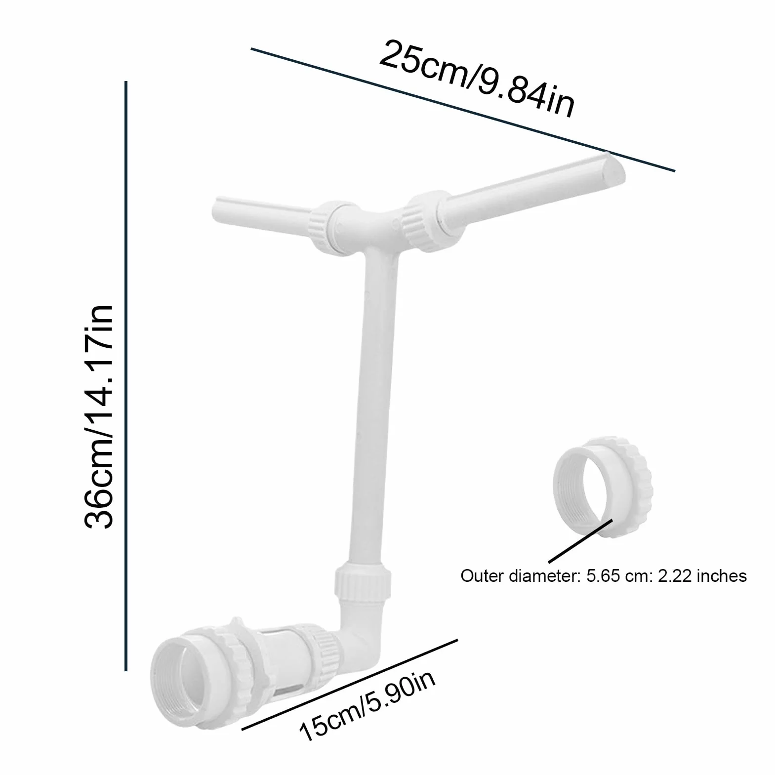 Swimming Pool Spa Water Fountain, Double Spray Pool Attachment, Adjustable Waterfall Fountains Head Cooling, Decoration, Fun, for Inside Pools, Elevated Ground, Garden, Patio, Backyard, Summer