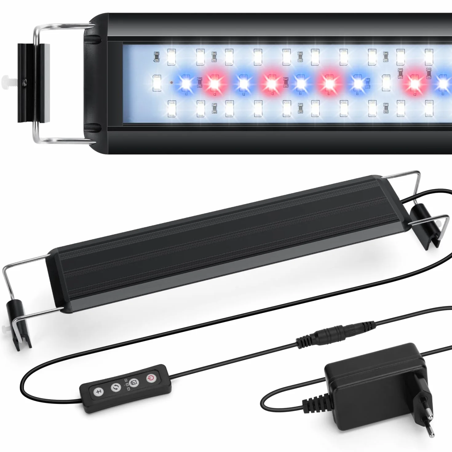 Nobleza Lampa do akwarium 8W 3 kolory regulowany timer 10 poziomów jasności 30-50 cm