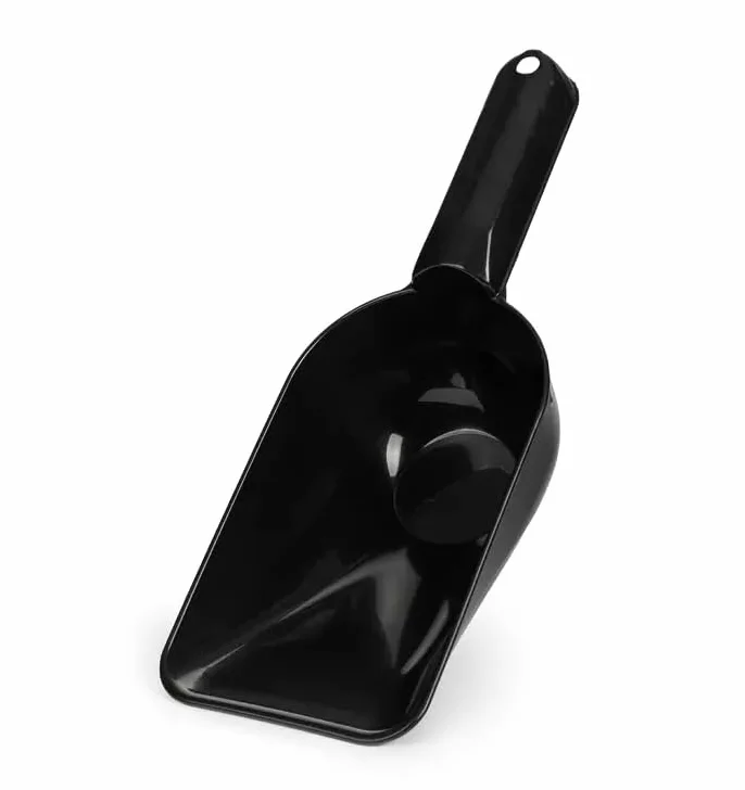 HAPPET Pełna Łopatka do Żwirku, Karmy i Materiałów Sypkich 24x8x6,5 cm Szara – Uniwersalna, Trwała i Łatwa w Czyszczeniu – Idealna do Kuwety oraz Zbrylającego, Drewnianego i Silikonowego Żwirku