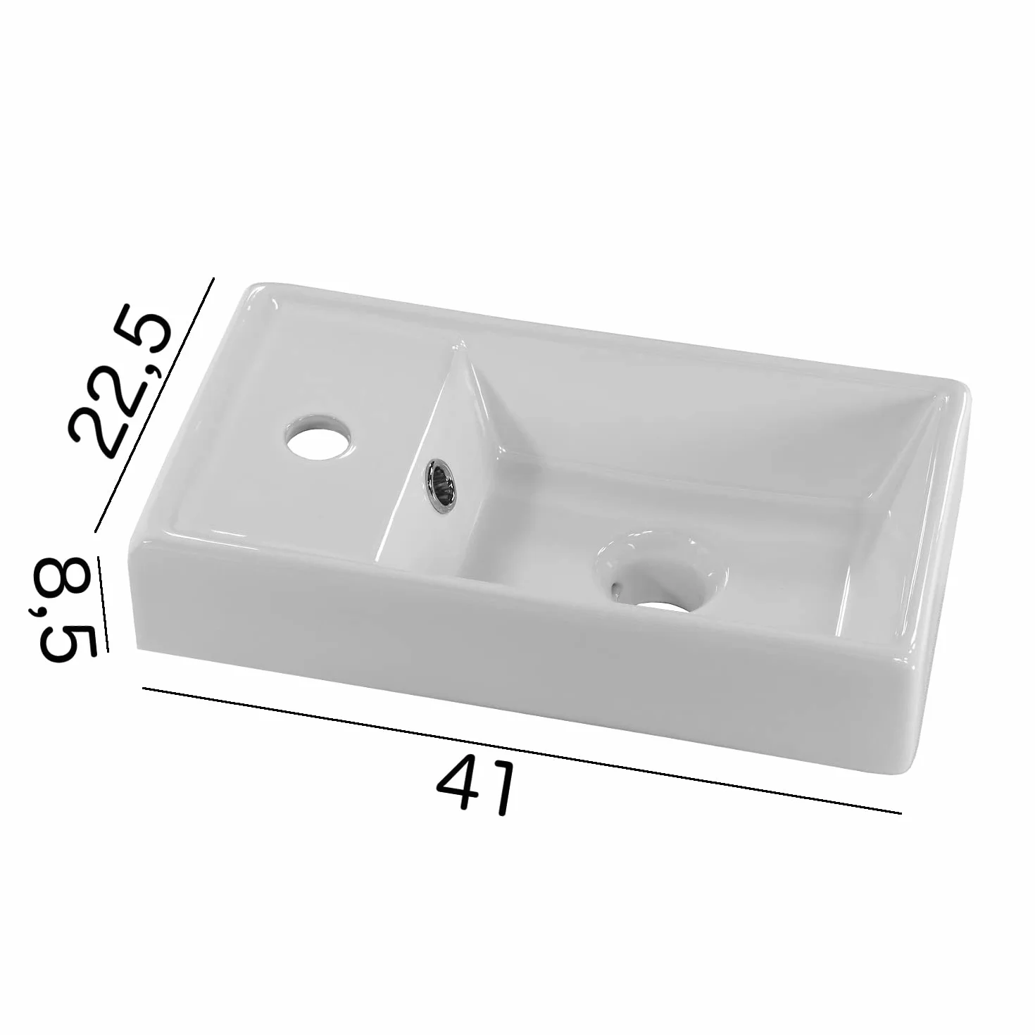 umywalka z szafką pod umywalkę 81 cm x 40 cm x 22 cm, umywalka dla gości z szafką pod umywalkę - mała szafka 40 cm, szafka łazienkowa (biała)