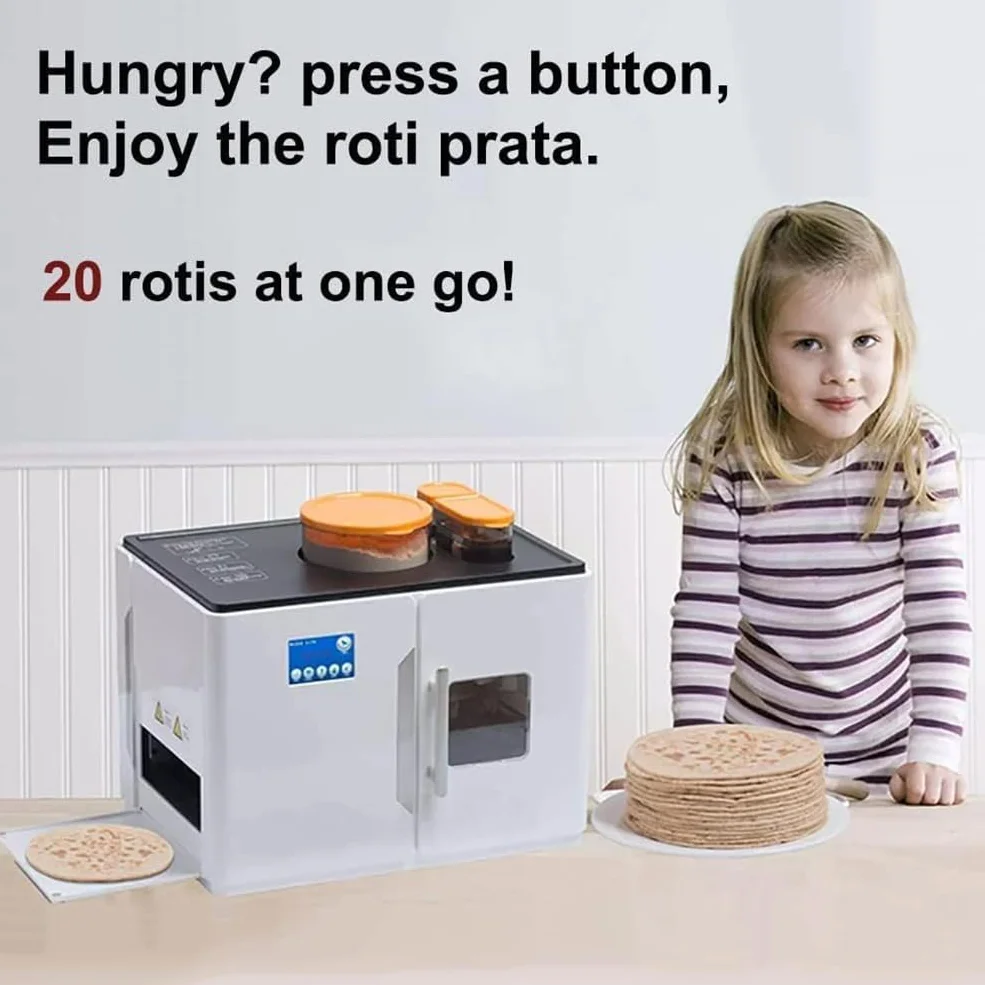 Automatyczny ekspres do chleba Roti Chapati do tortilli, naleśników i podpłomyków – inteligentny ekran dotykowy z obsługą jednym przyciskiem do robienia wielu elementów naraz