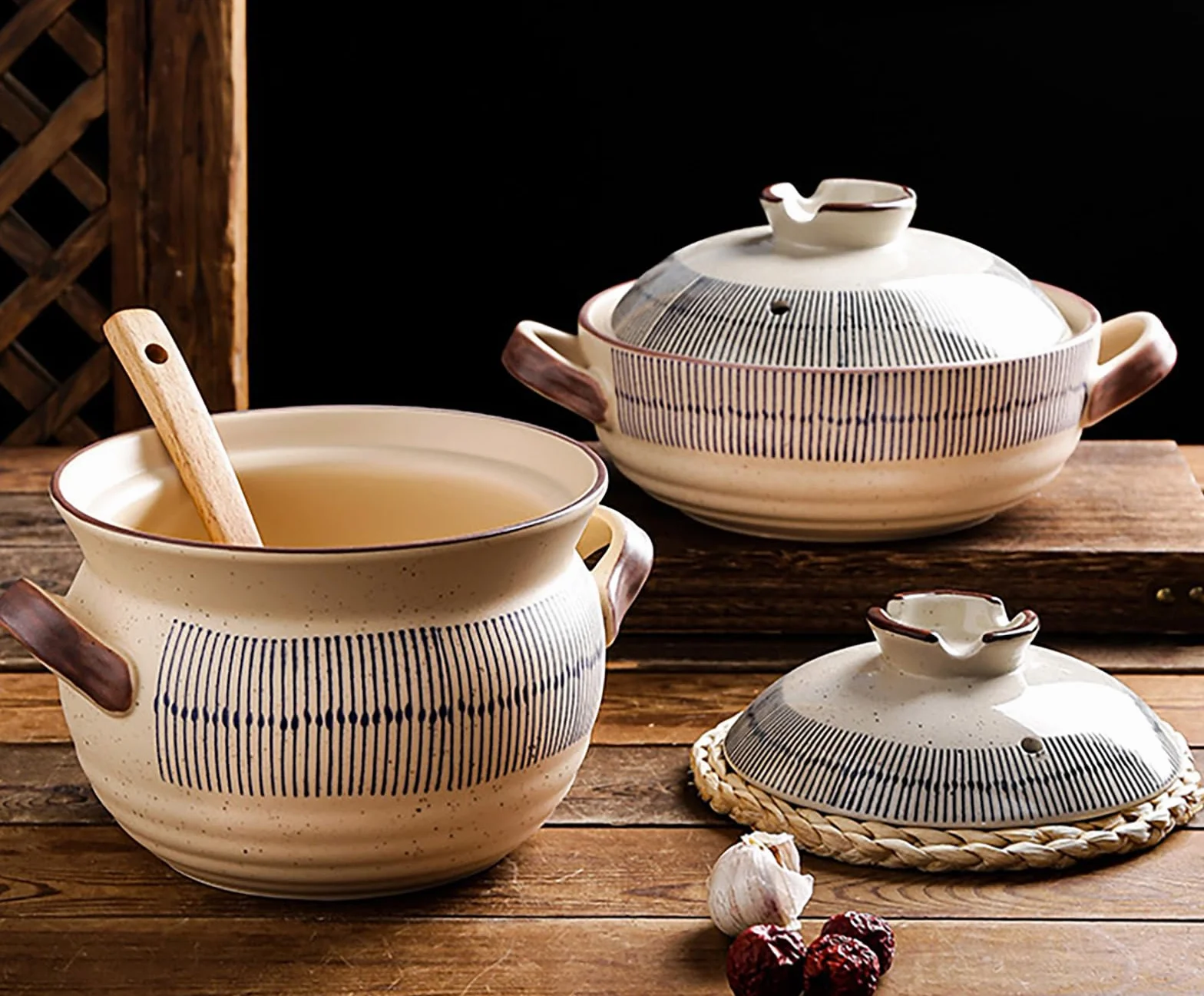 Odporne na ciepło ceramiczne naczynia kuchenne do gorącego garnka(2L)
