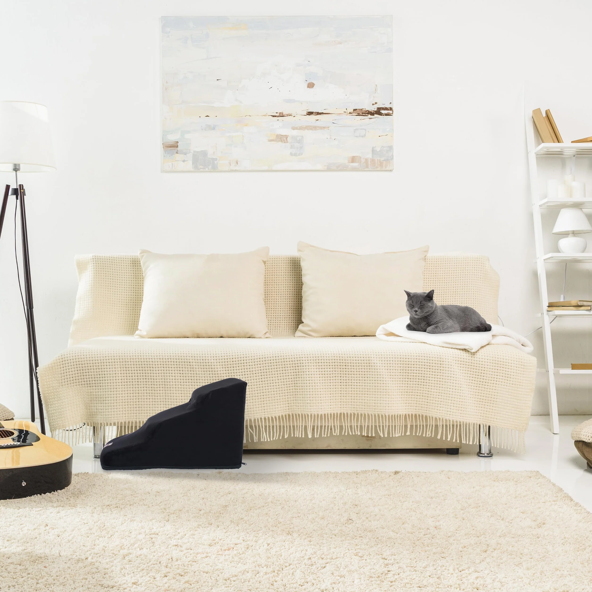 Relaxdays Schody dla psa 3 stopnie 33x41x54 cm czarne dla psów i kotów