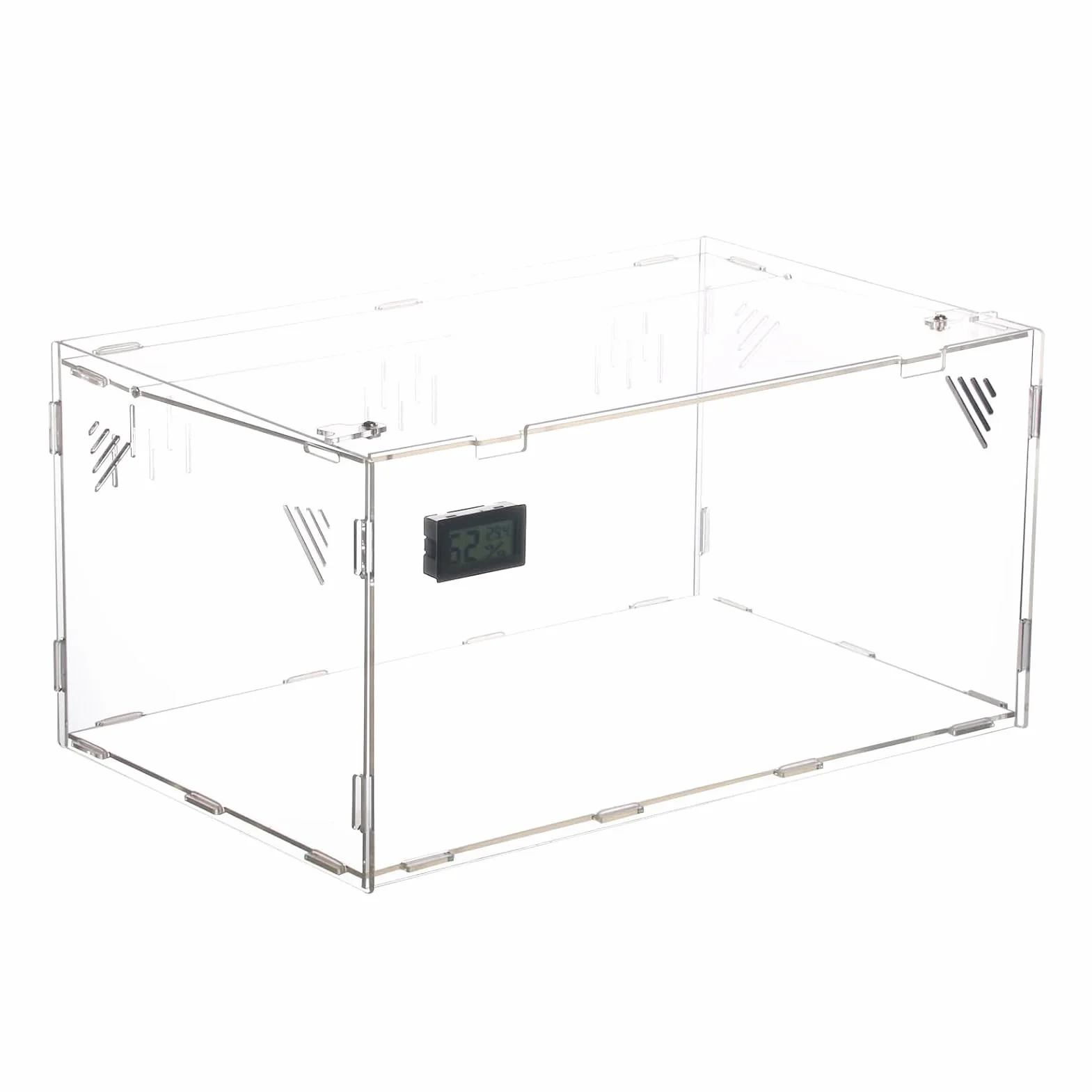 Akrylowe terrarium z higrometrem 40x25x20 cm dla gadów pająków gekonów