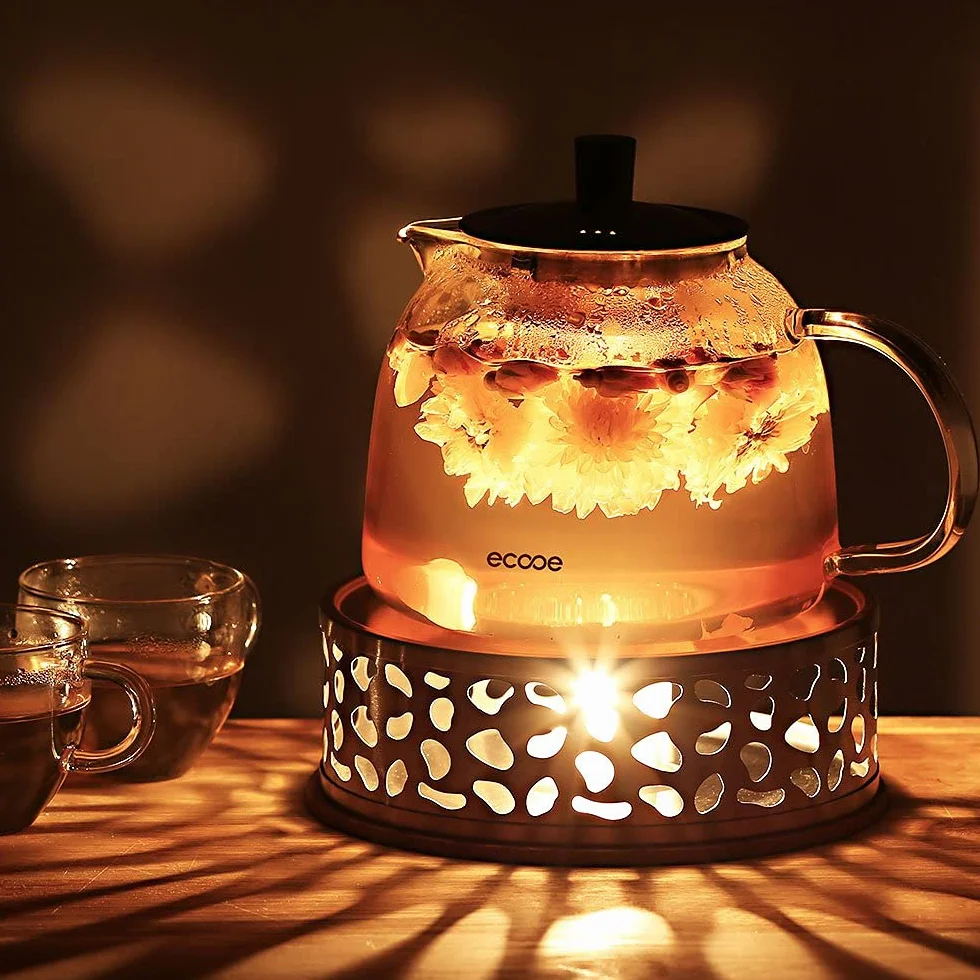 ecooe podgrzewacz do herbaty, ze stali nierdzewnej, świecznik na świeczki typu tealight i dzbanek na herbatę nie wchodzą w zakres dostawy