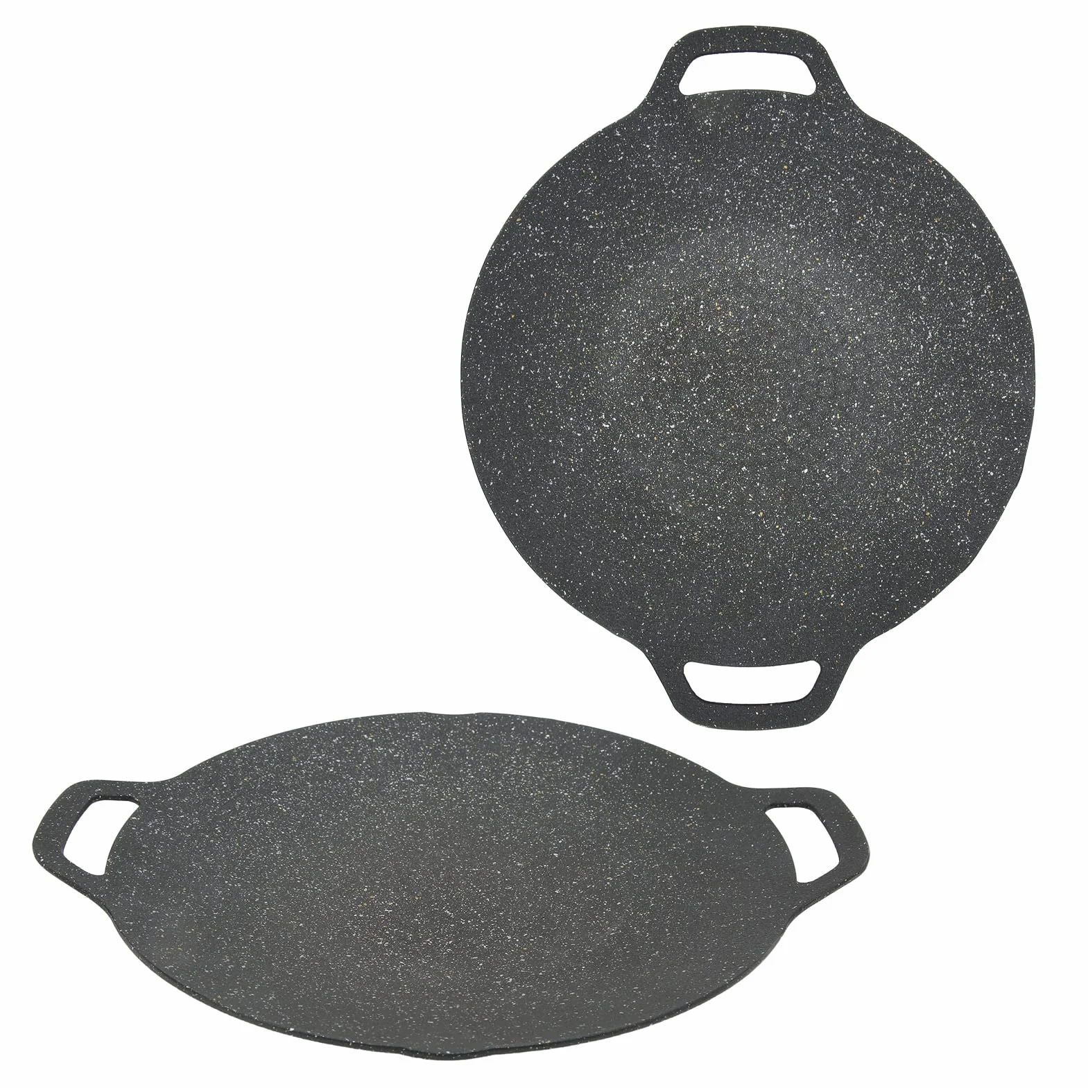 Koreański Grill, Solidny Aluminiowy Odlew Ciśnieniowy Koreańska Patelnia do Grillowania Czarna Pofałdowana Tekstura na imprezę Przy Grillu (34cm)