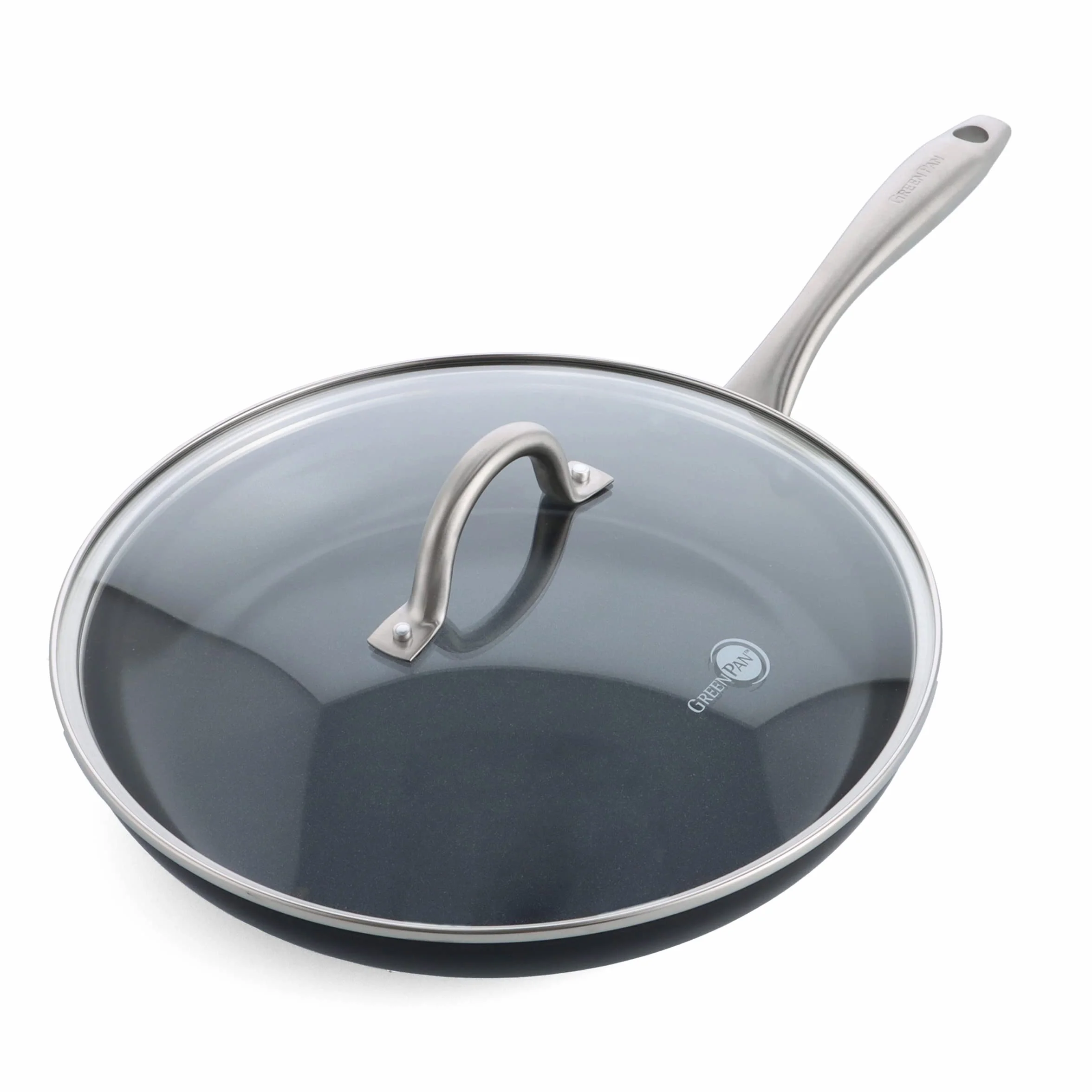 GreenPan, Prime Midight ceramiczna patelnia szefa kuchni z pokrywką, 30 cm, czarnym