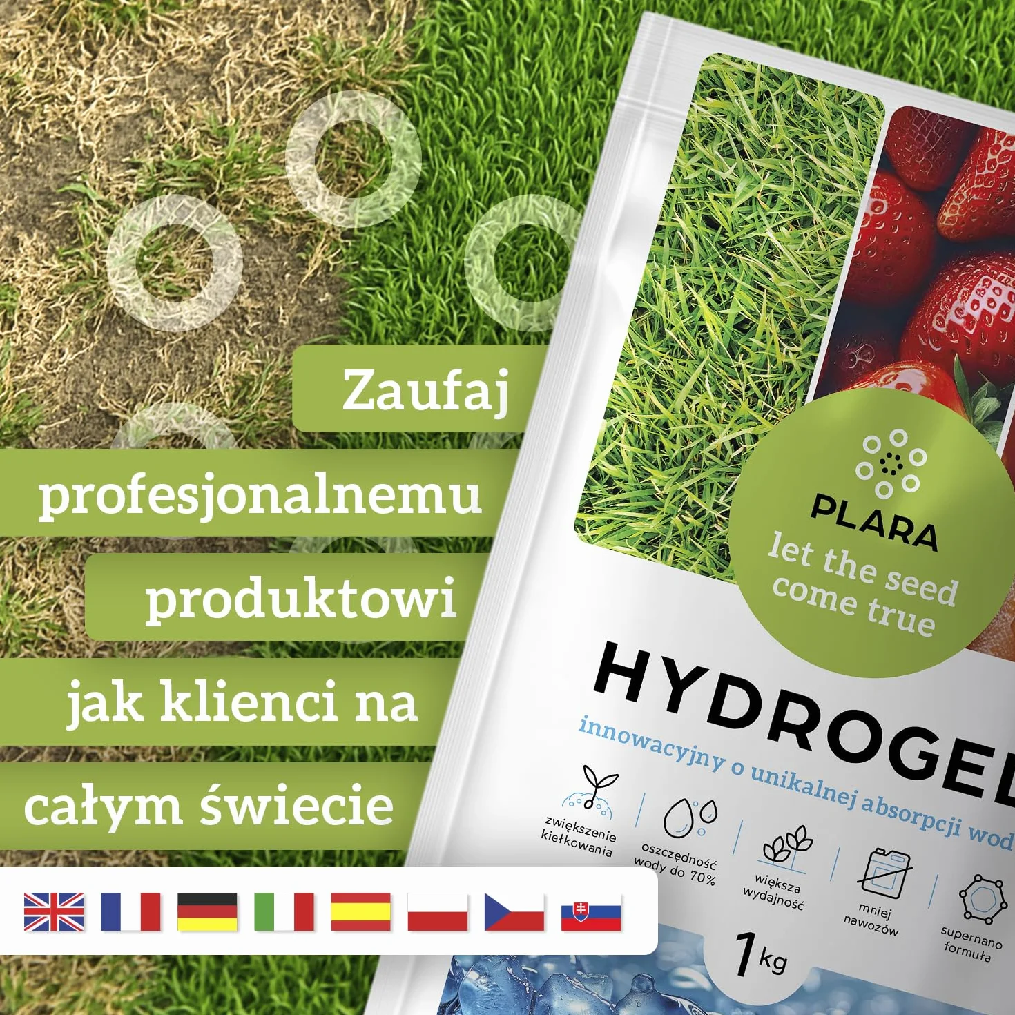 Hydrożel 2KG | Magazynowanie Wody i Kontrola Wilgotności Gleby | Nietoksyczny Żel o Powolnym Uwalnianiu Wody | Ekologiczne Kryształy Żelowe dla Zdrowego Wzrostu Roślin