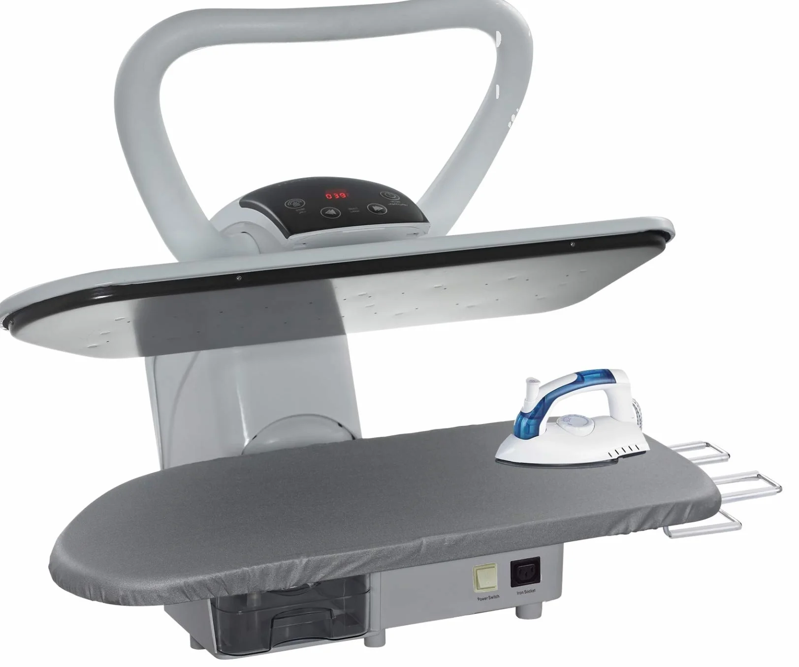 Prasa do prasowania parowego 81HD, biała, wytrzymała, profesjonalna, 81 cm z podstawką firmy Speedypress (+ bezpłatne mocowanie żelaza, filtr wody zapobiegający osadzaniu się kamienia, pokrywa