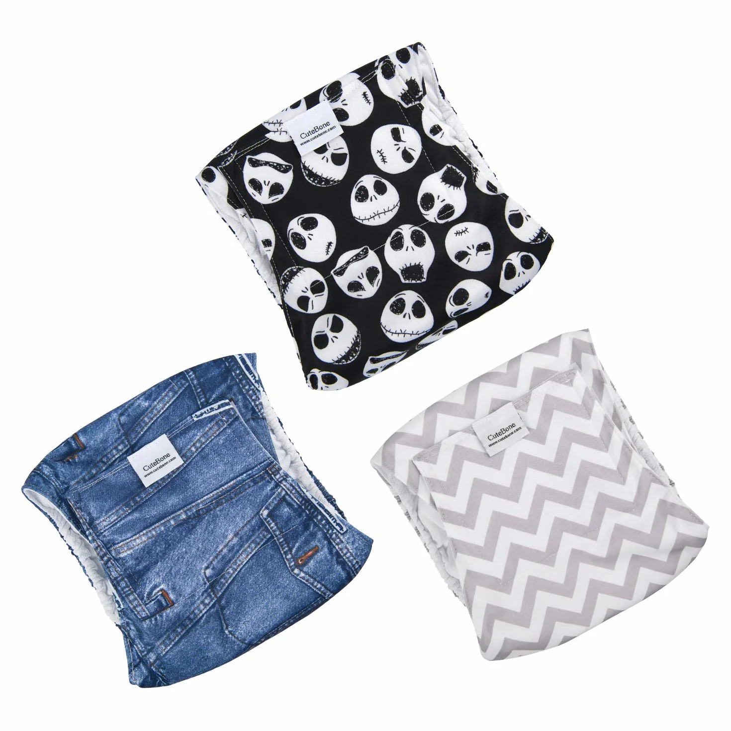 CuteBone Opaski na brzuch dla psów płci męskiej chusty nadające się do prania pieluchy DM06XS, XS (23-28 cm)