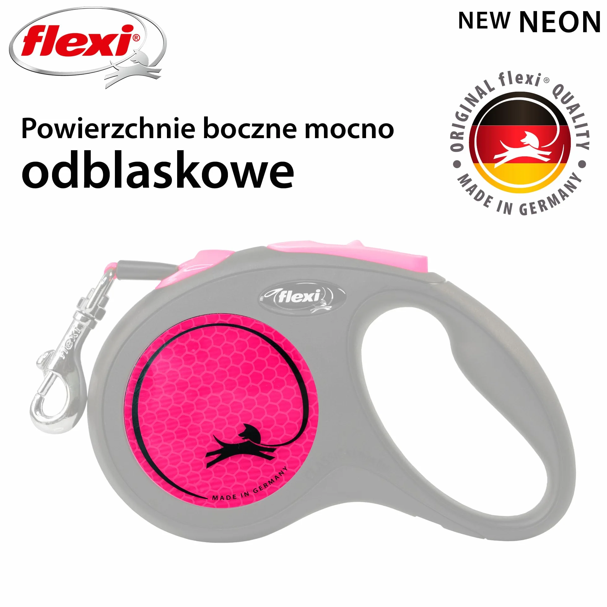 Flexi neonowa taśma smycz dla psa 5 m do 15 kg