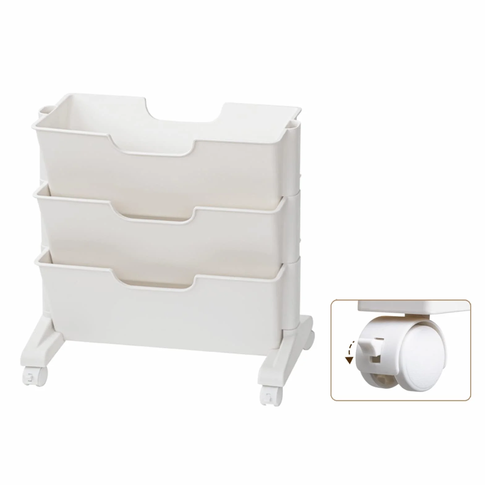CHICIRIS Pleasant Memory Shelf Białe 3 Warstwy Mobilnej Półki na Książki Mobilne do Przestrzeni, Kompaktowy materiał z Tworzywa Sztucznego, Odpowiedni do Salonu w Biurze Studiów w Domu