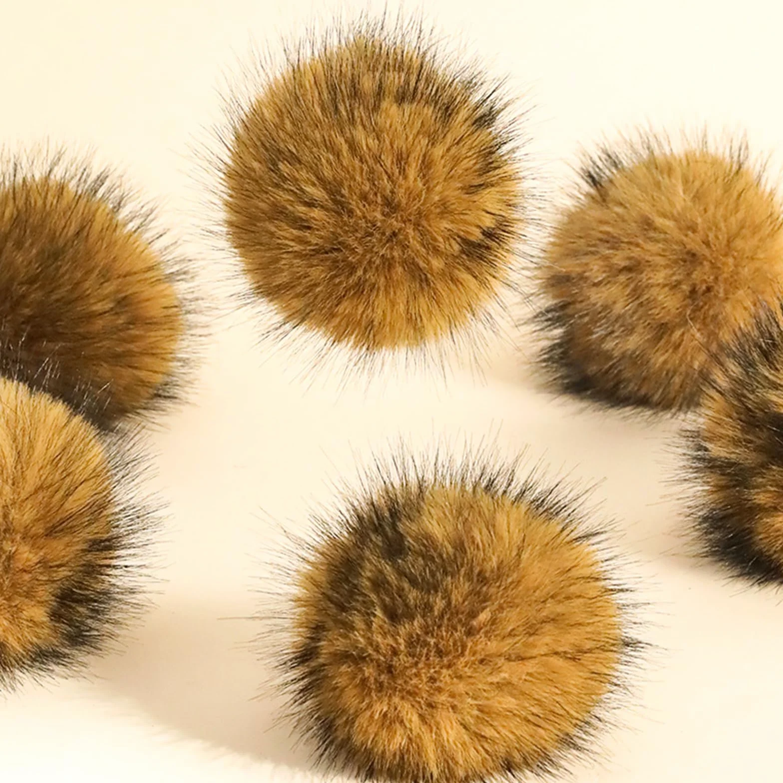 Zabawka dla kota z futra królika, 3 szt., 8 cm, gigantyczne kulki z pomponami, interaktywna, zmywalna, miękka, dla kotów