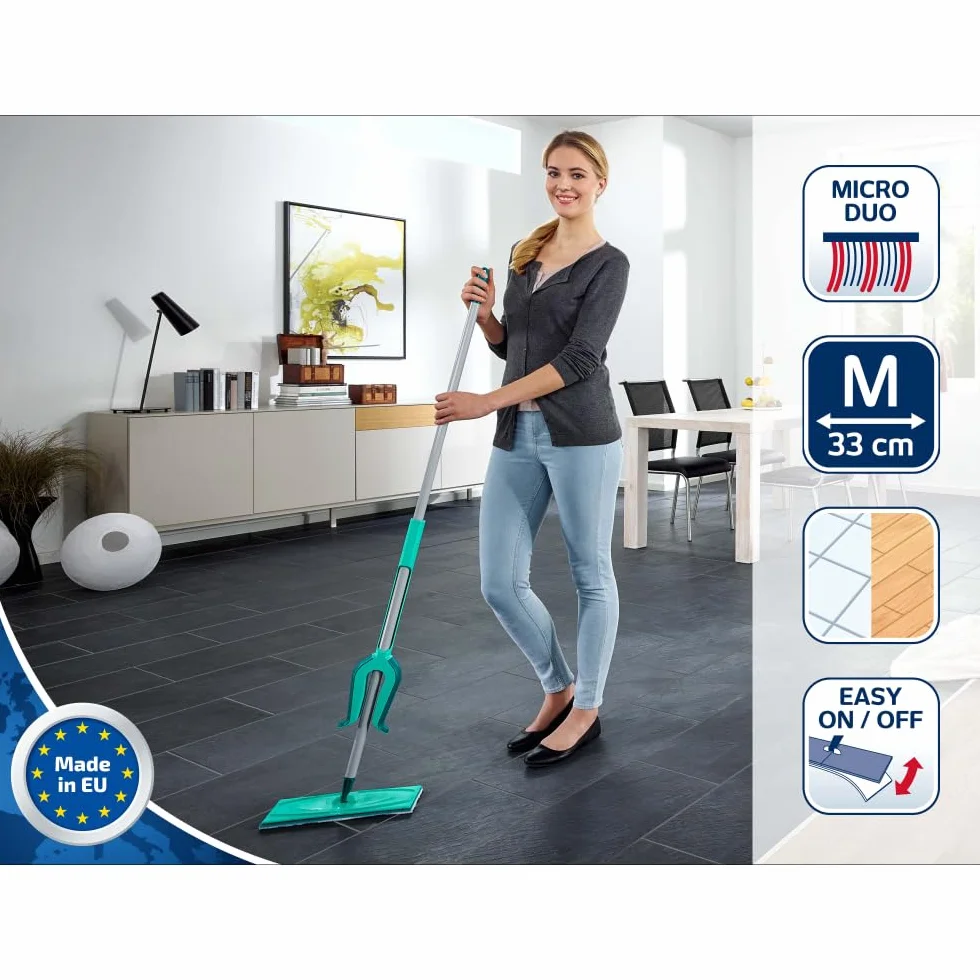Leifheit Piccobello Mop do Mycia Podłogi, Turkusowy, 33 cm