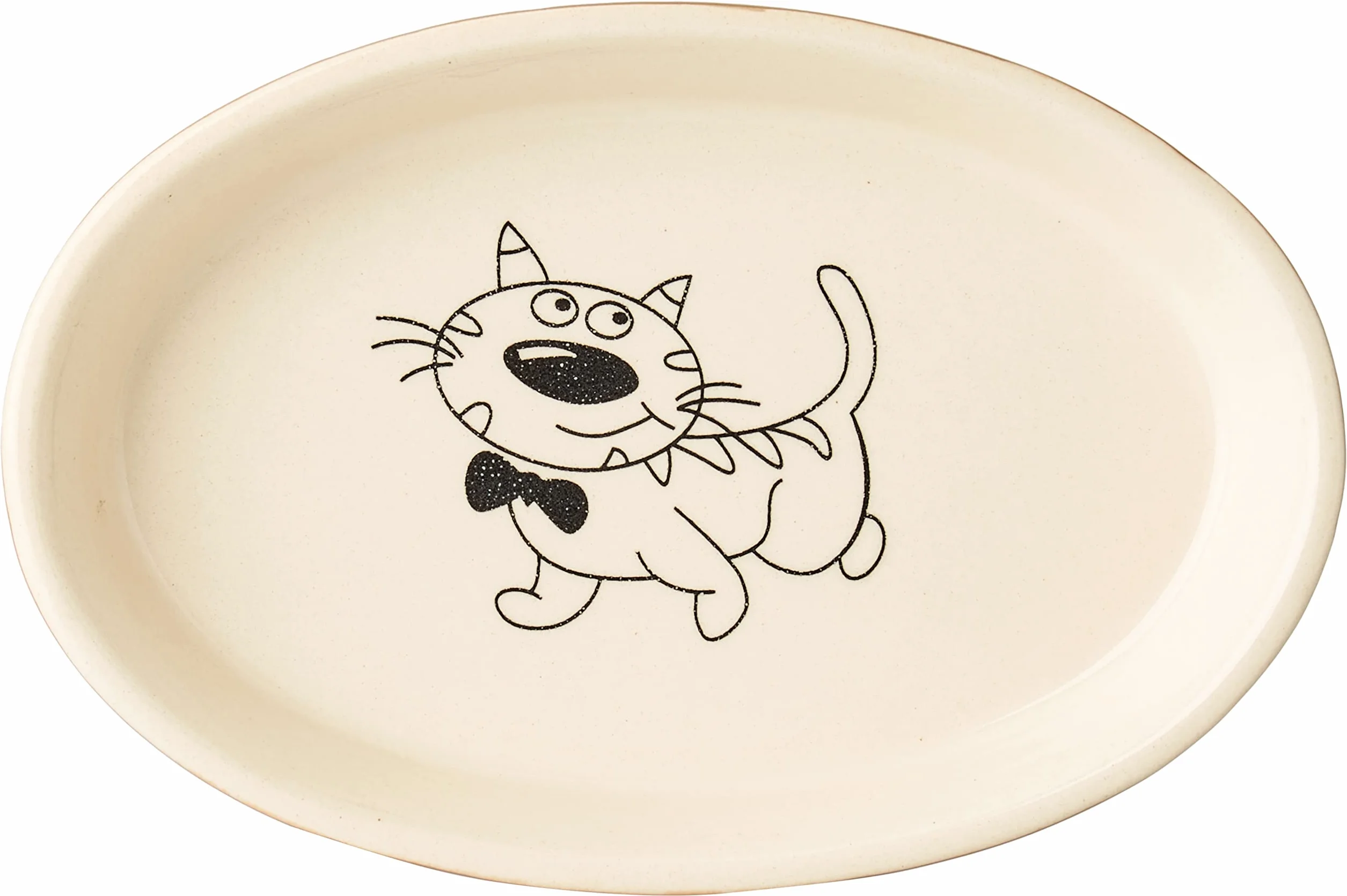 Nobby ceramiczna miska owalna dla kota jasnobrązowa/beż 17x11x2,5 cm